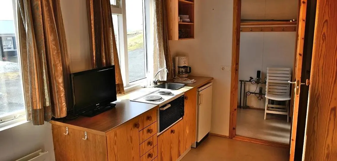 Kitchen or kitchenette in Kaffi Holar Cottages and Apartments