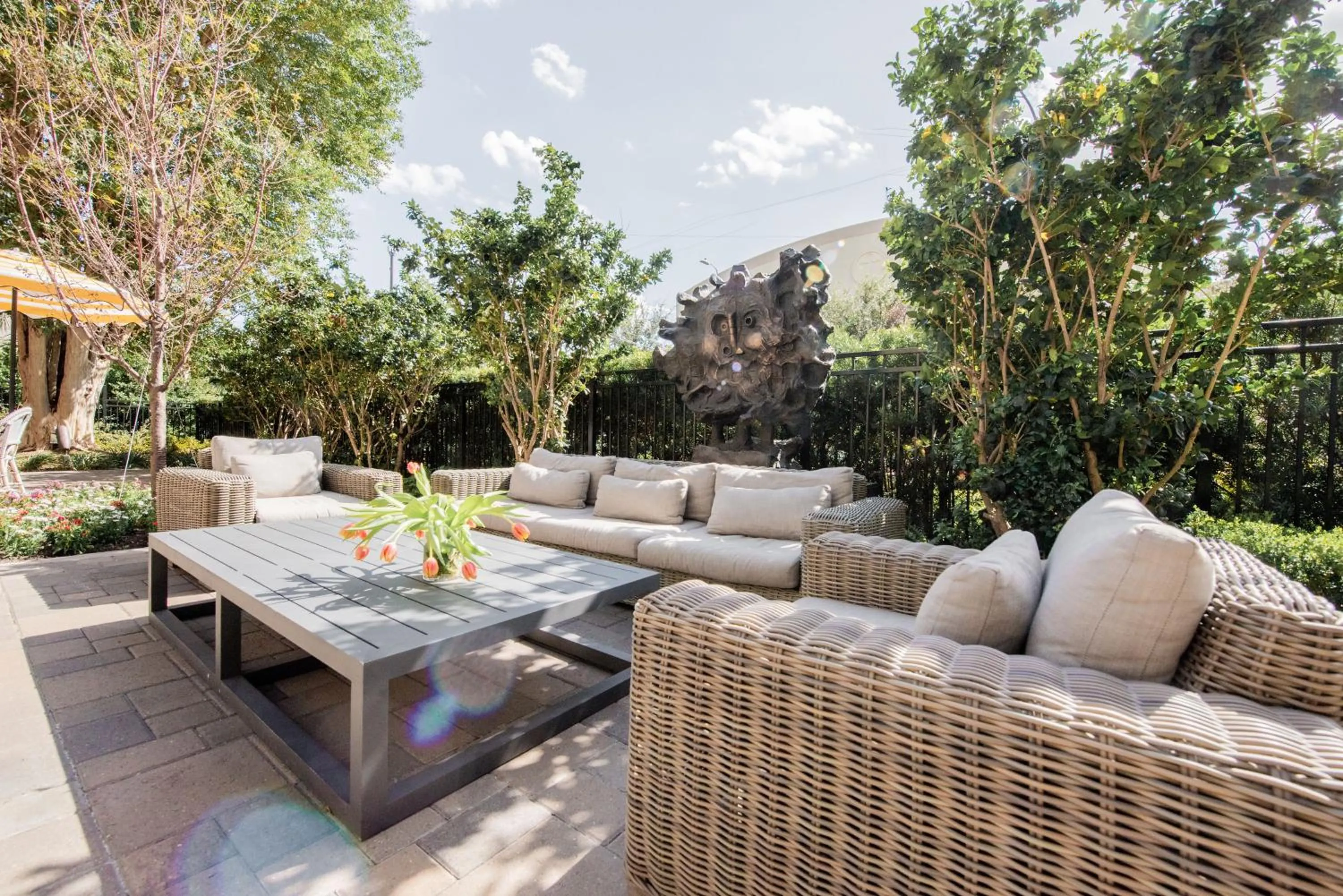 Patio in La Colombe d'Or Hotel