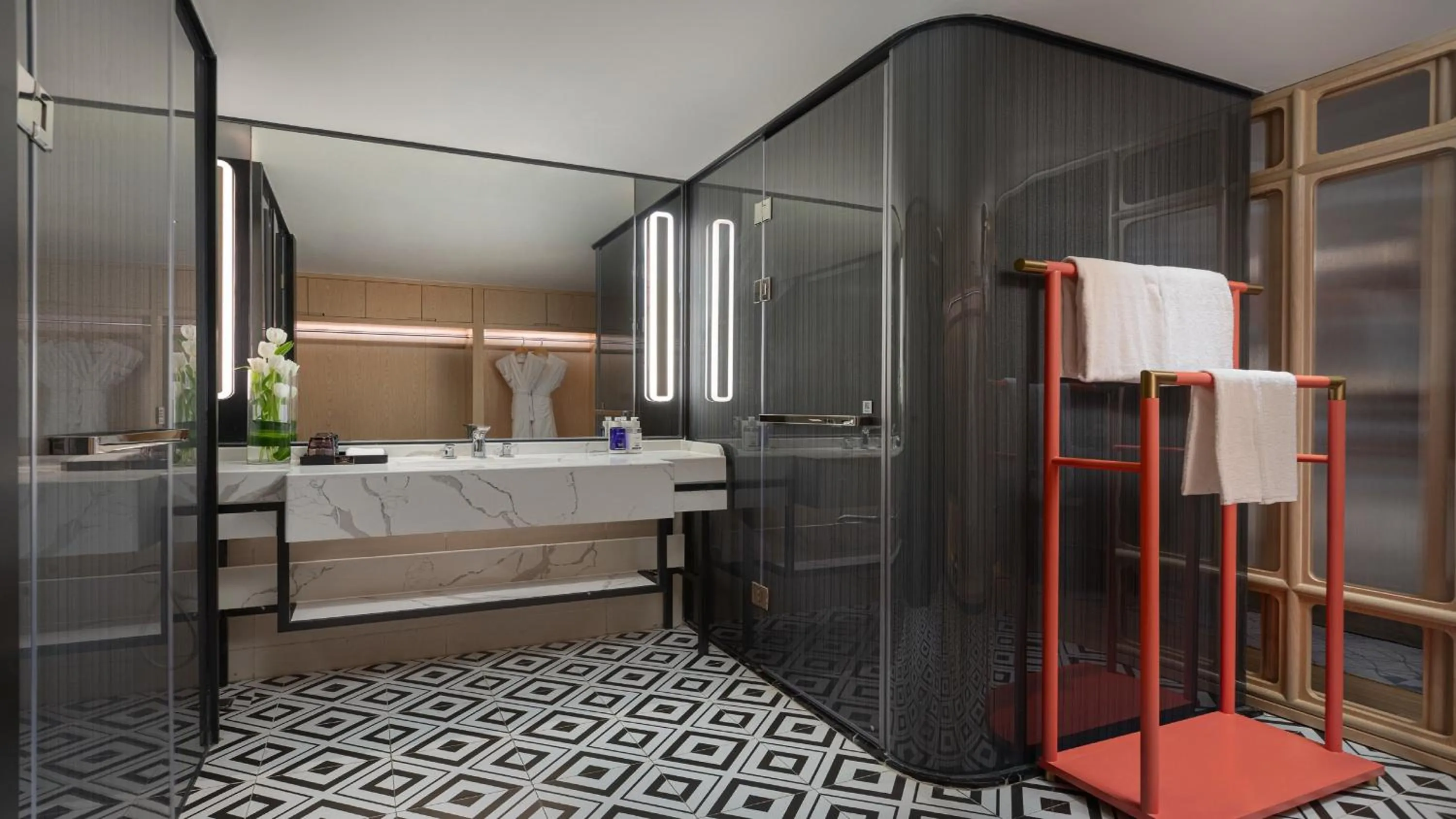 Bathroom, Bed in voco Guangzhou Shifu by IHG