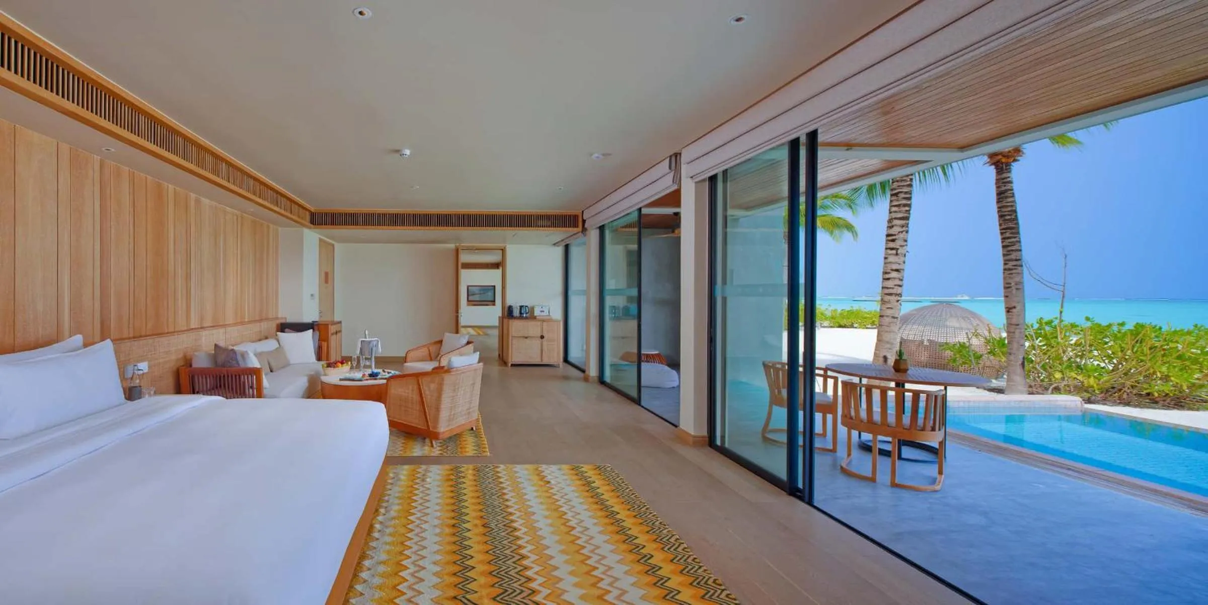 Bedroom, Bed in Kuda Villingili Maldives, Free Return Transfers 03 nights & above