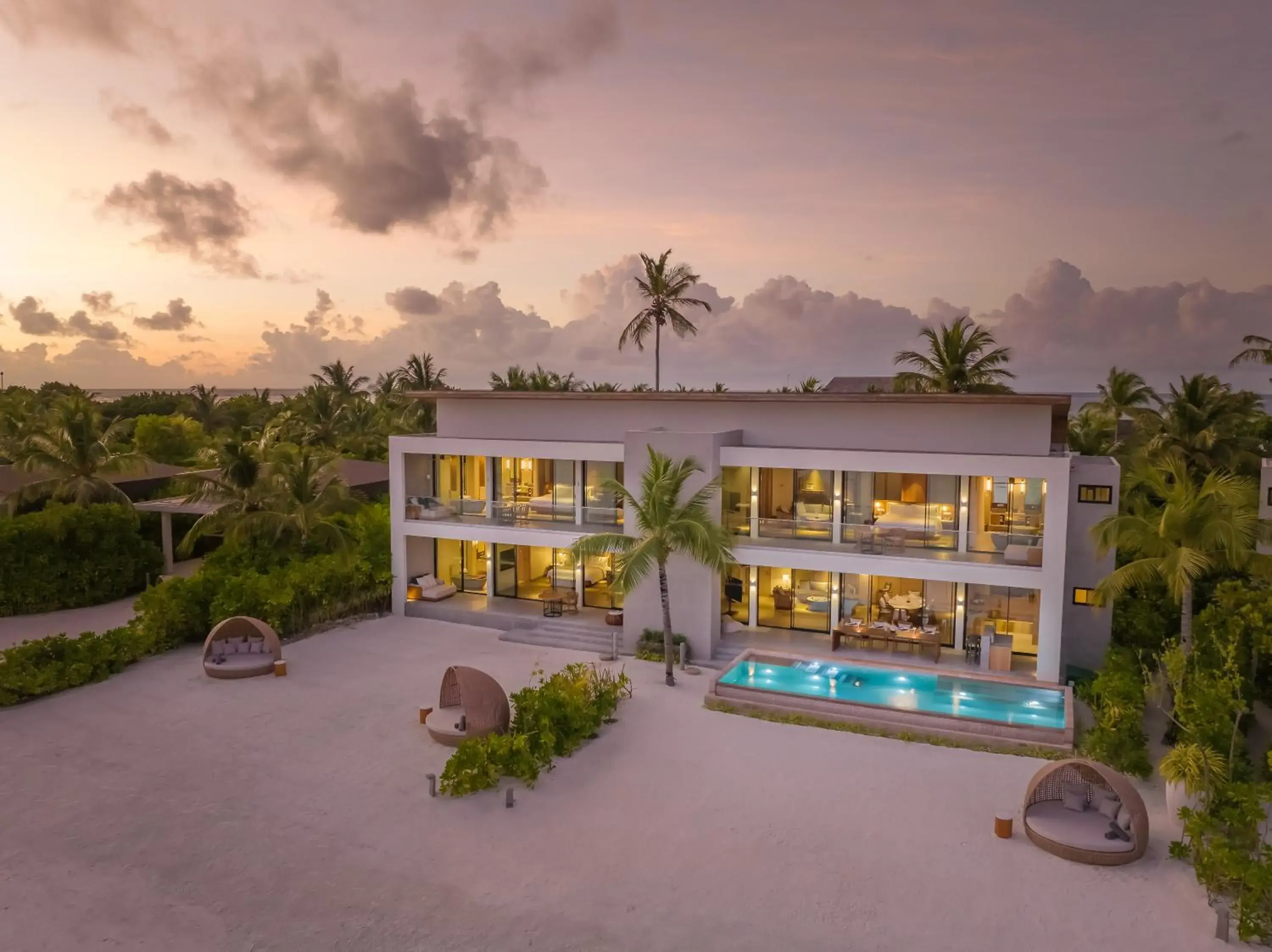Four Bedroom Beach Villa with Private Pool in Kuda Villingili Maldives, Free Return Transfers 03 nights & above Four Bedroom Beach Villa with Private Pool in Kuda Villingili Maldives, Free Return Transfers 03 nights & above
