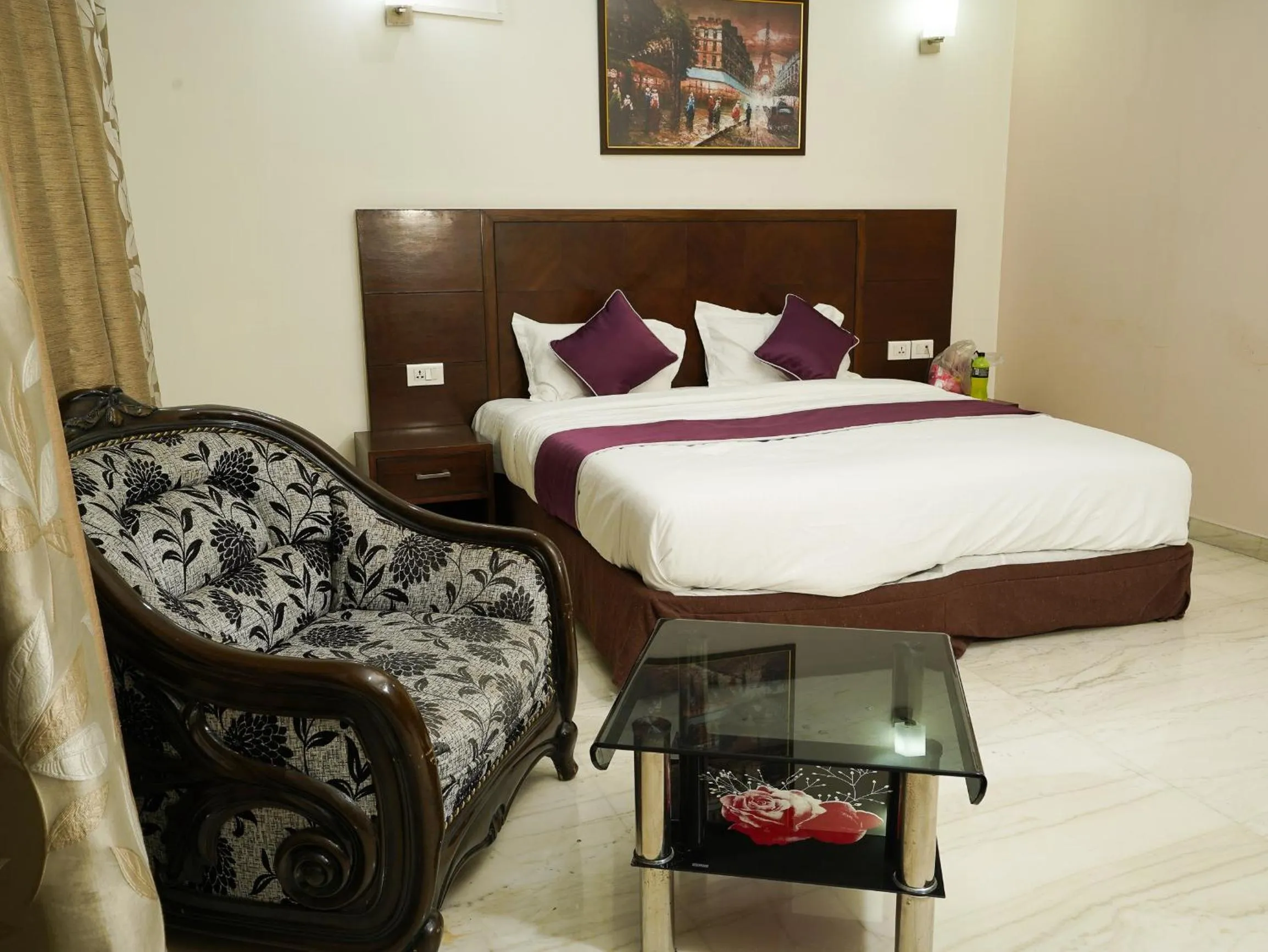 Photo of the whole room, Bed in Lime Tree Hotel Sushant Lok Gurgaon Sector 29 Next to IFFCO CHOWK metro