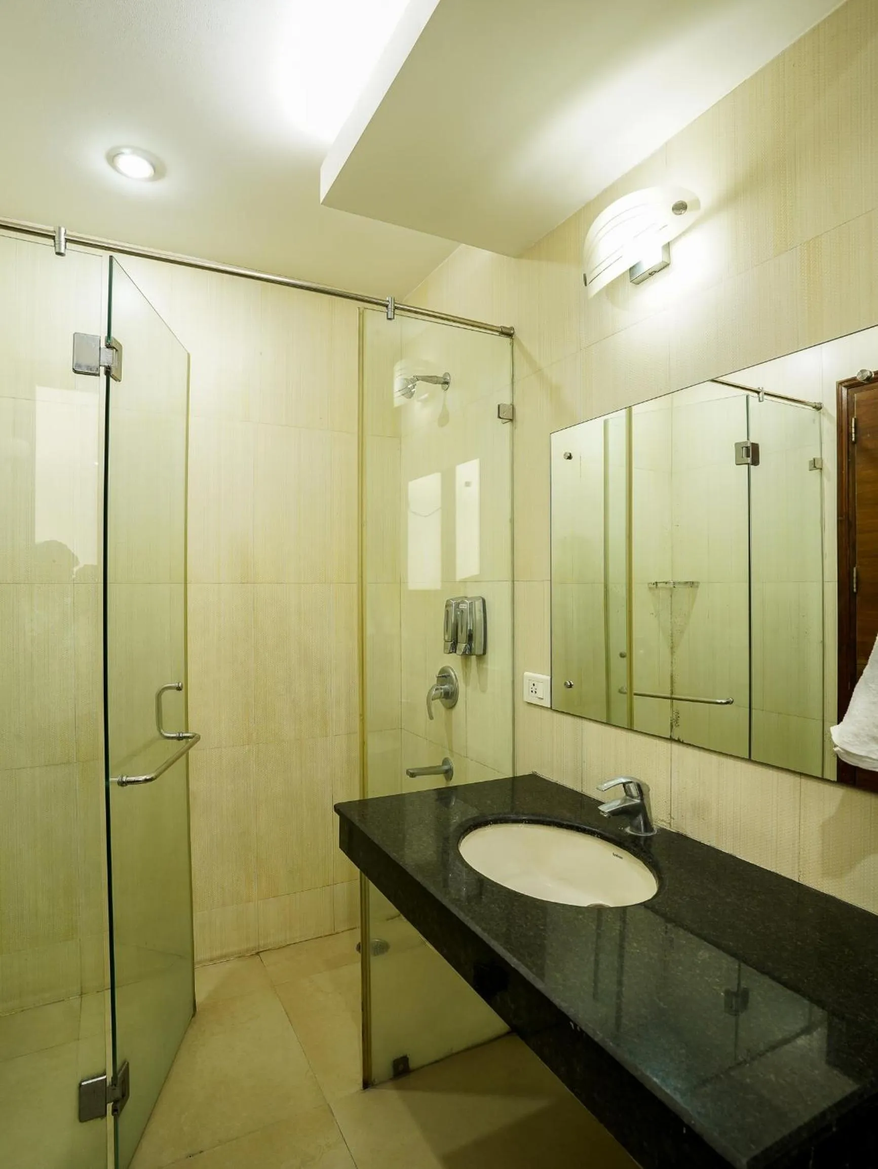 Bathroom in Lime Tree Hotel Sushant Lok Gurgaon Sector 29 Next to IFFCO CHOWK metro