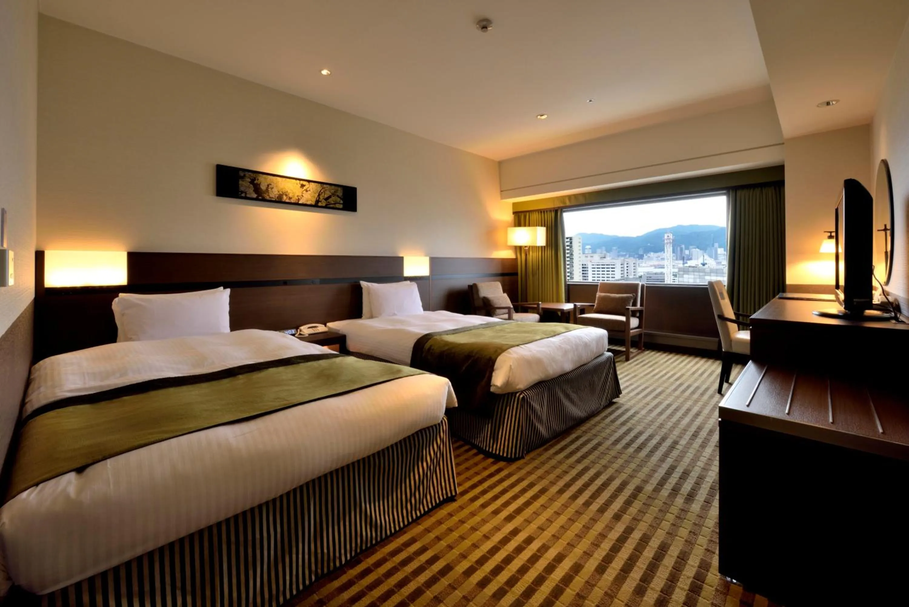 Photo of the whole room, Bed in Kobe Portopia Hotel