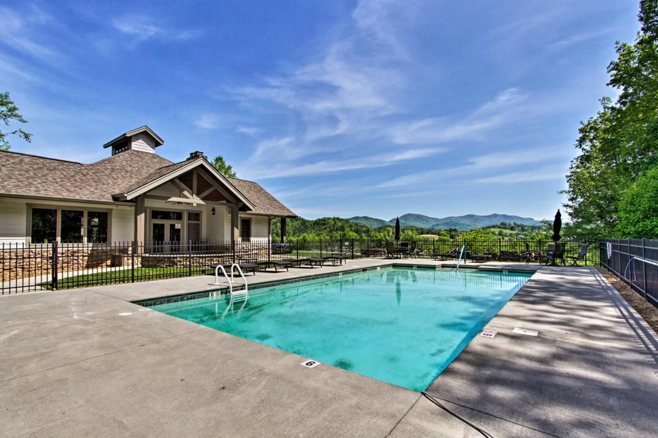 Pool view in Cozy Cades Cove Condo with Community Pool