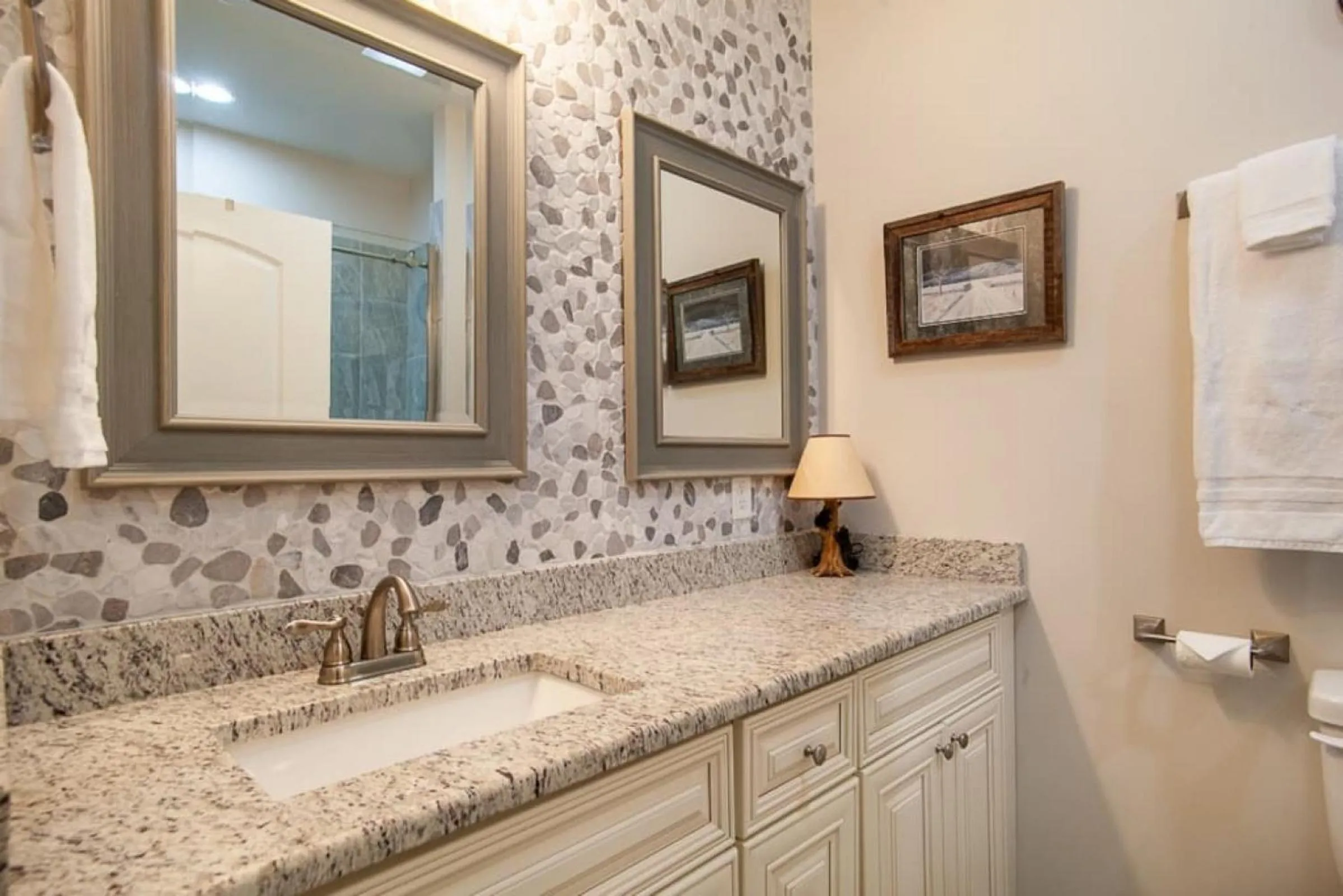 Bathroom in Cozy Cades Cove Condo with Community Pool