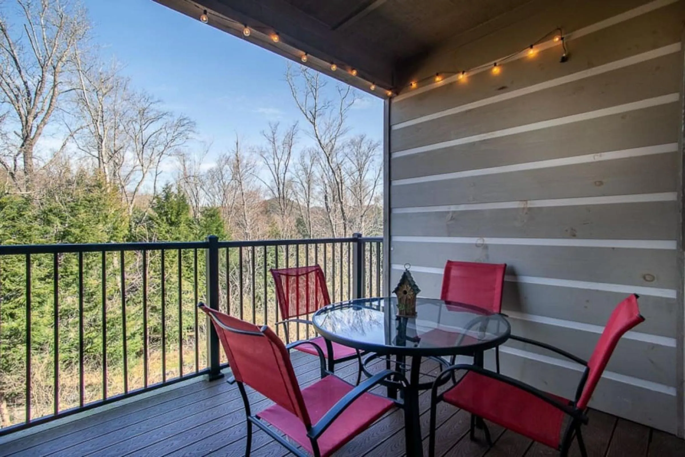 Patio in Cozy Cades Cove Condo with Community Pool