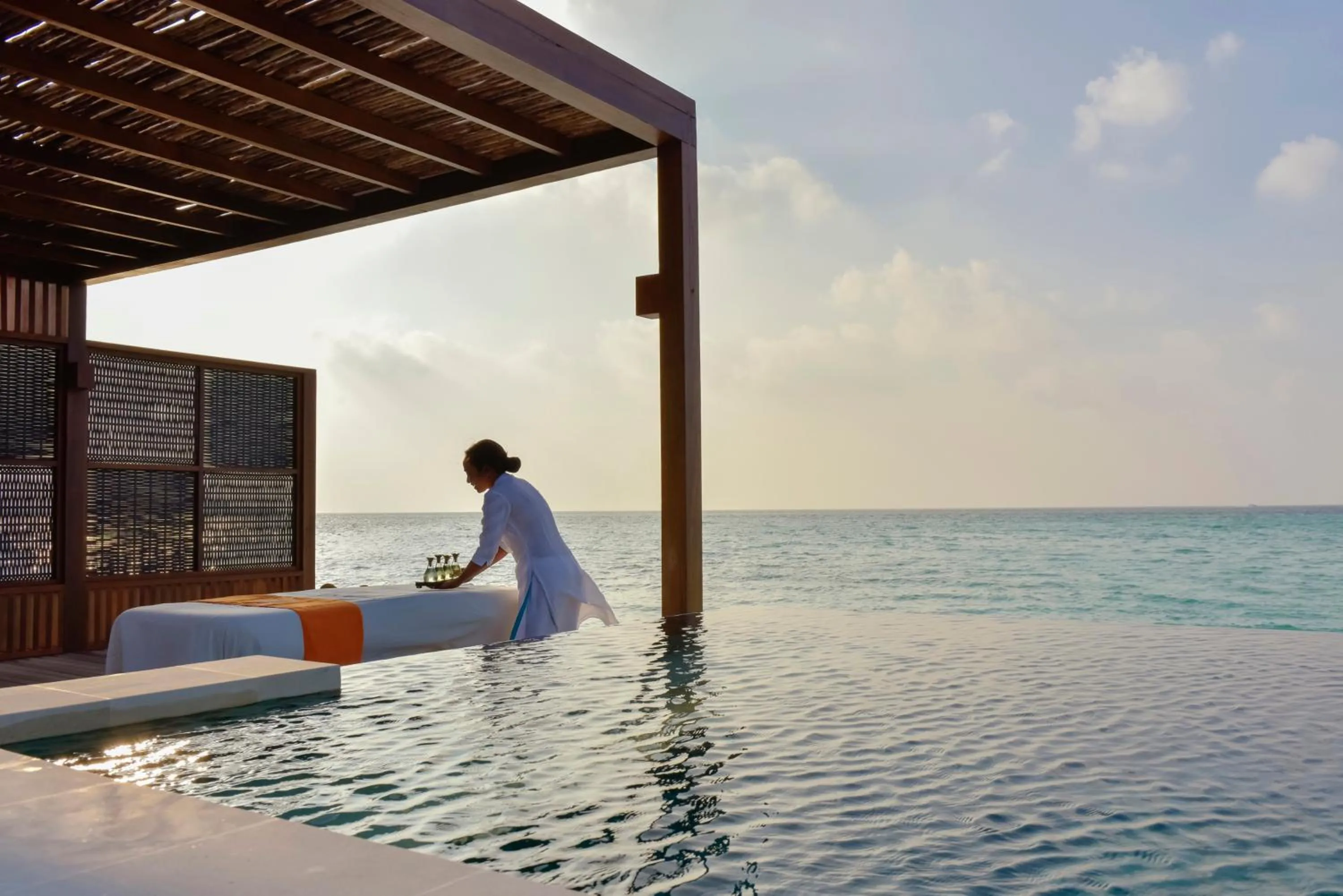 Pool view in Four Seasons Resort Maldives at Kuda Huraa