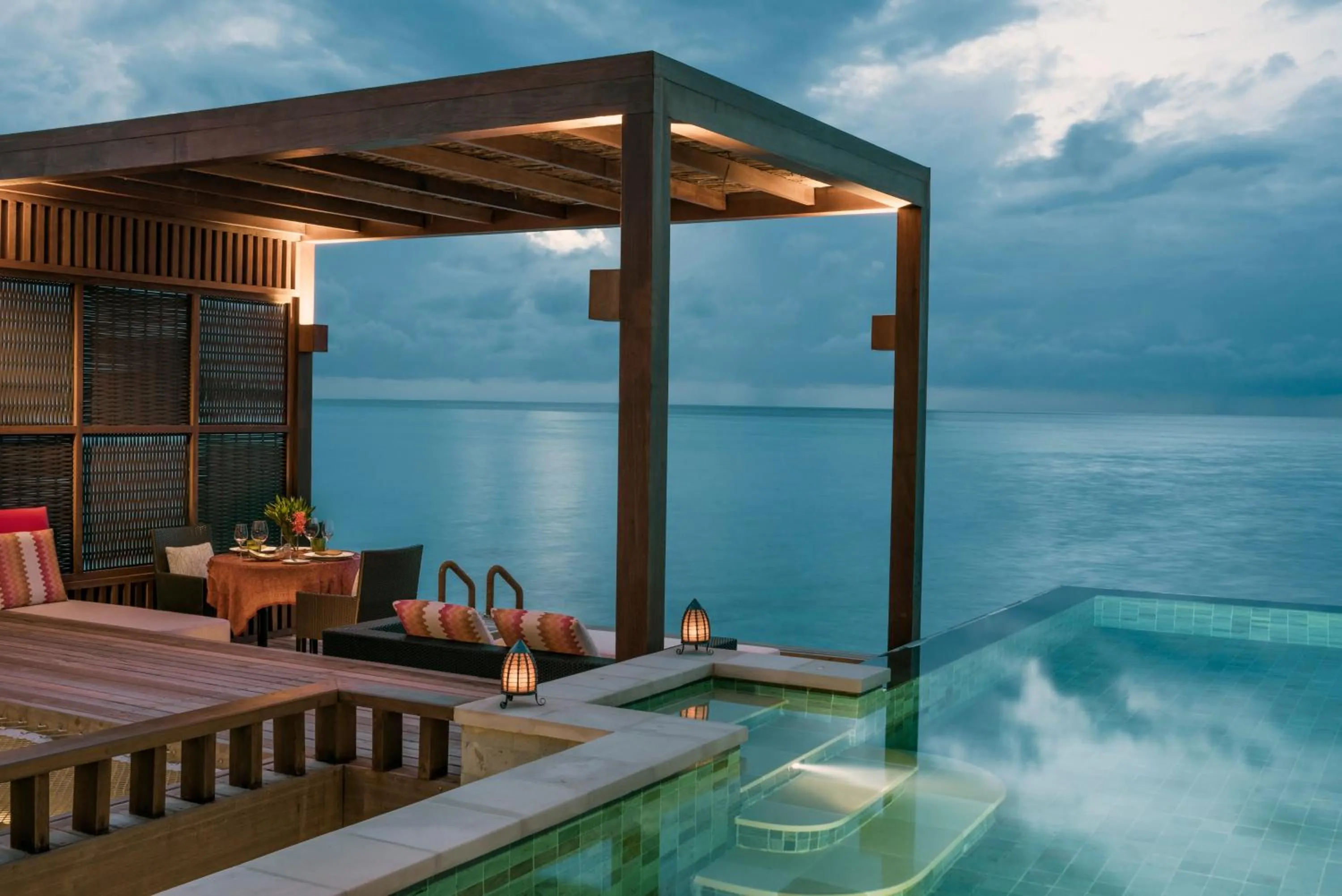 Pool view in Four Seasons Resort Maldives at Kuda Huraa