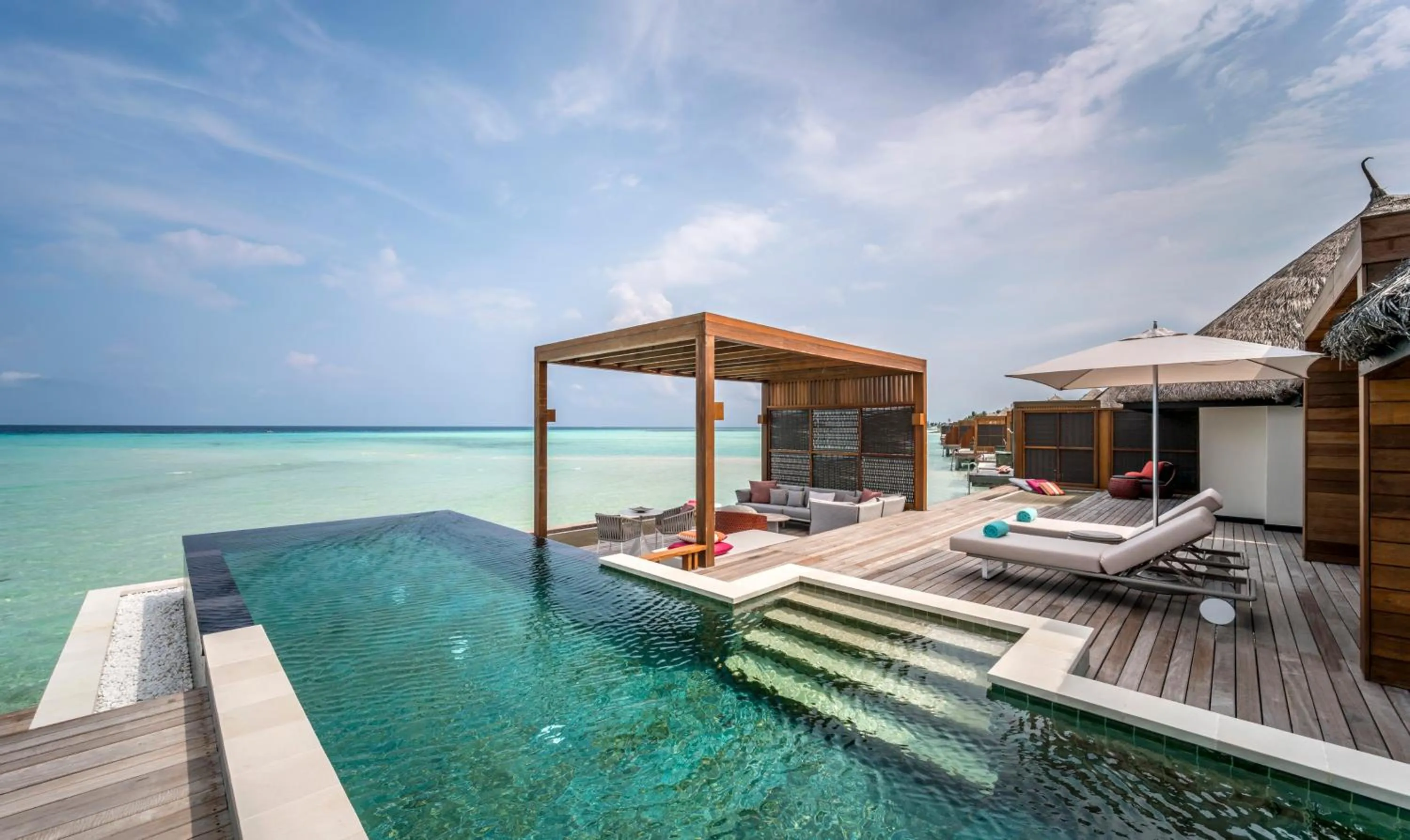 Pool view in Four Seasons Resort Maldives at Kuda Huraa