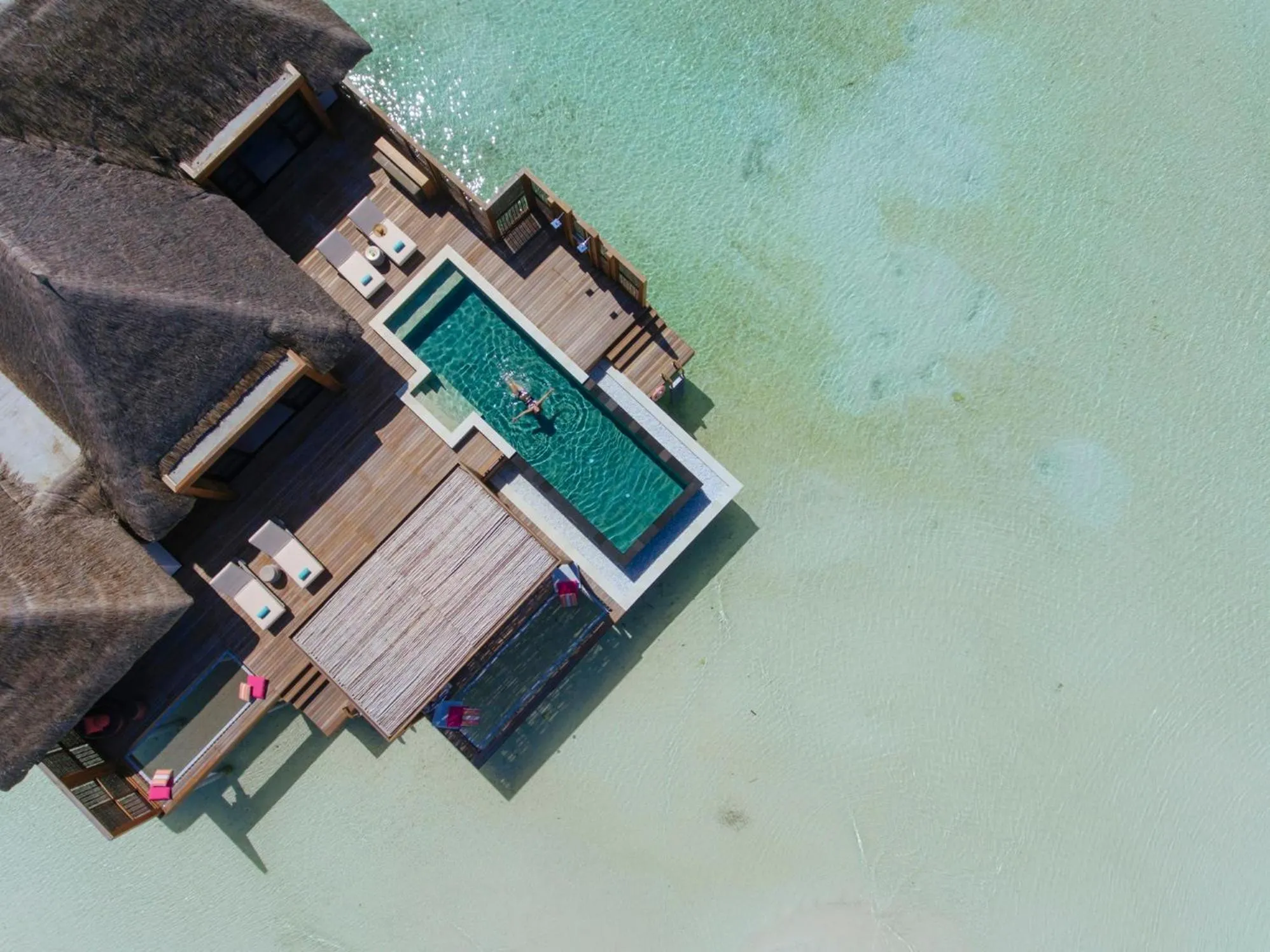 Bird's eye view in Four Seasons Resort Maldives at Kuda Huraa