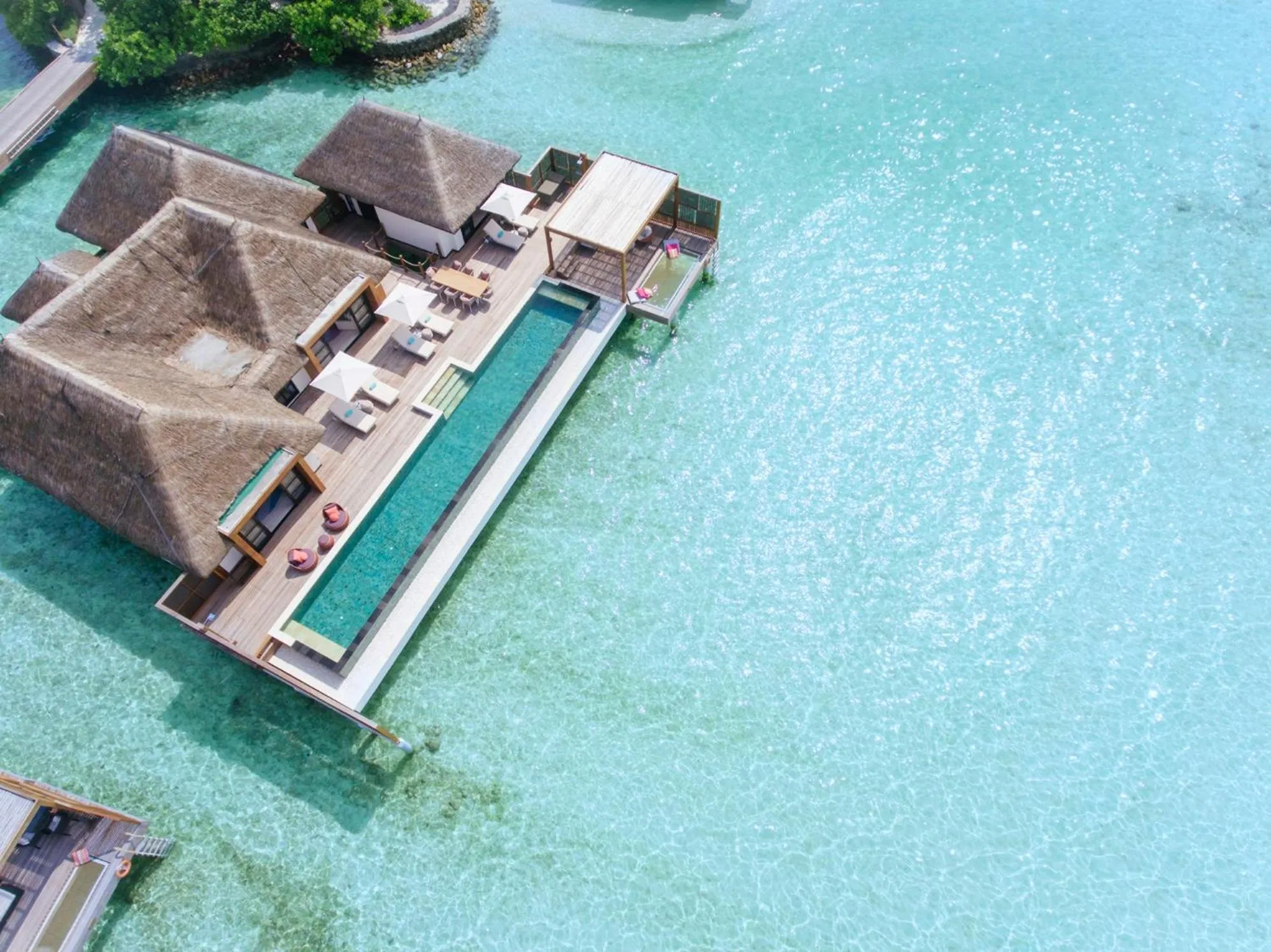 Bird's eye view in Four Seasons Resort Maldives at Kuda Huraa