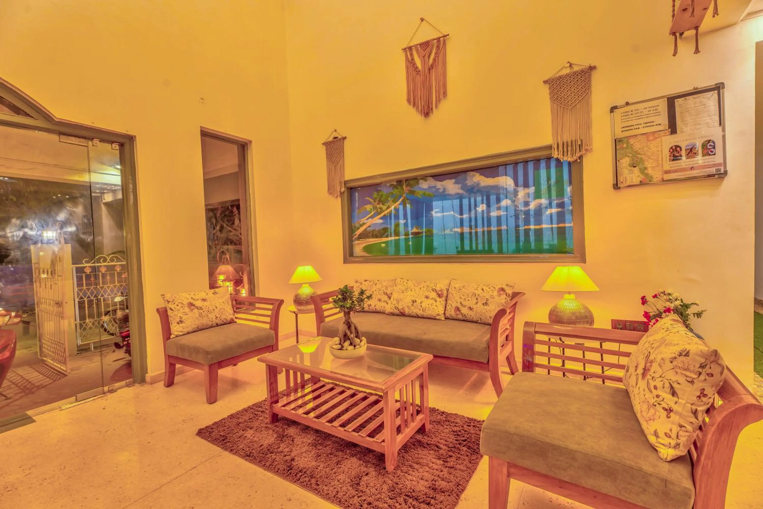 Communal lounge/ TV room in The Boho, Vagator Beach Goa Near Thalassa