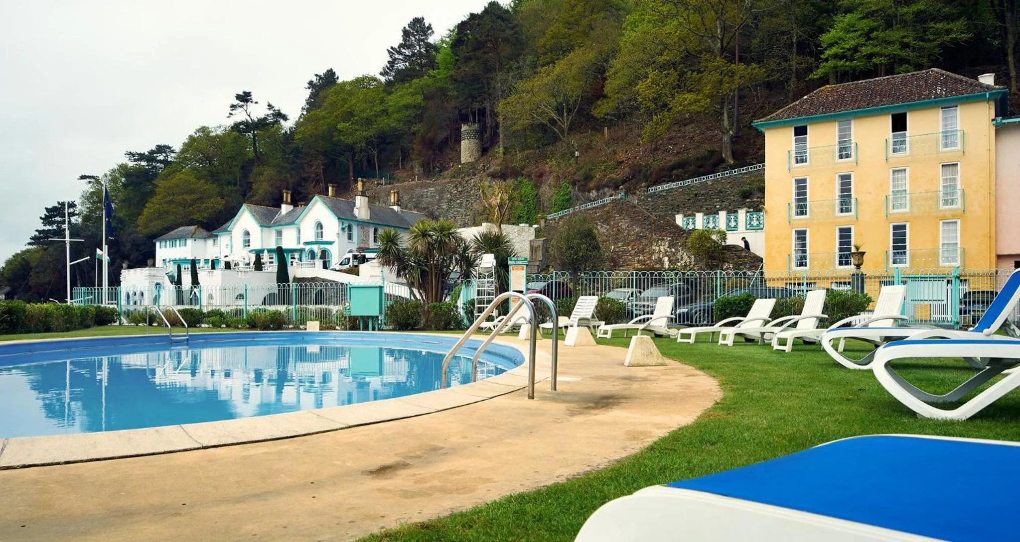 Pool view in Portmeirion Village & Castell Deudraeth