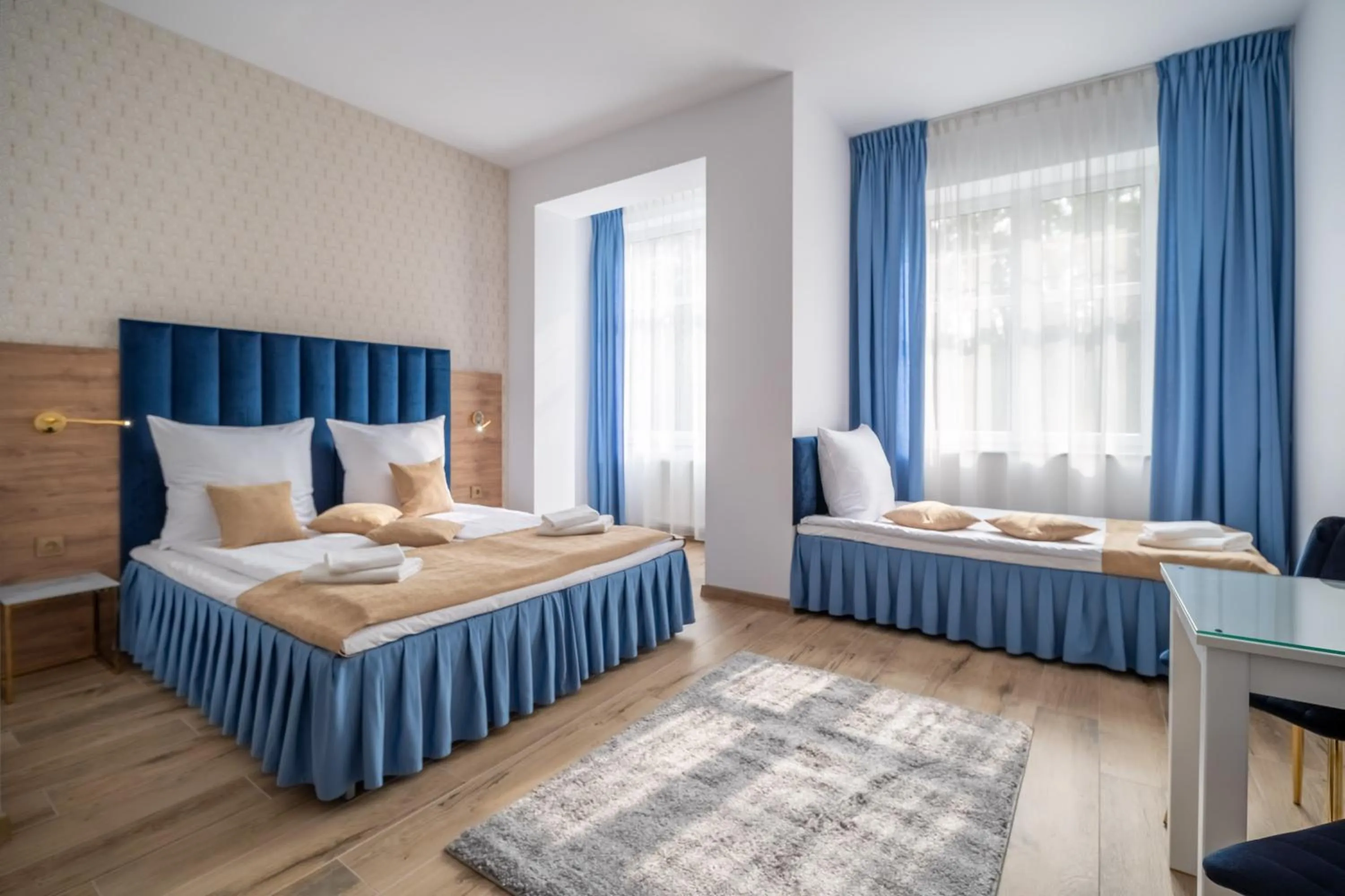 Bed in Helios Aparthotel