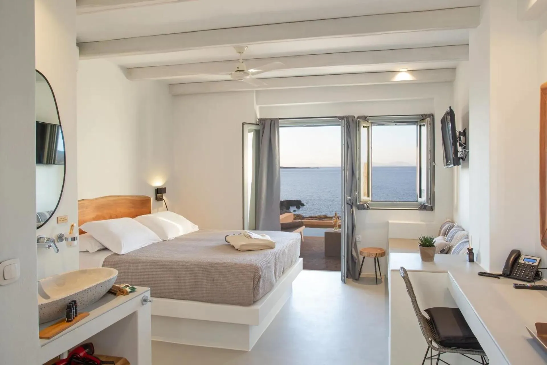 Bedroom, Bed in Paros Cape Suites