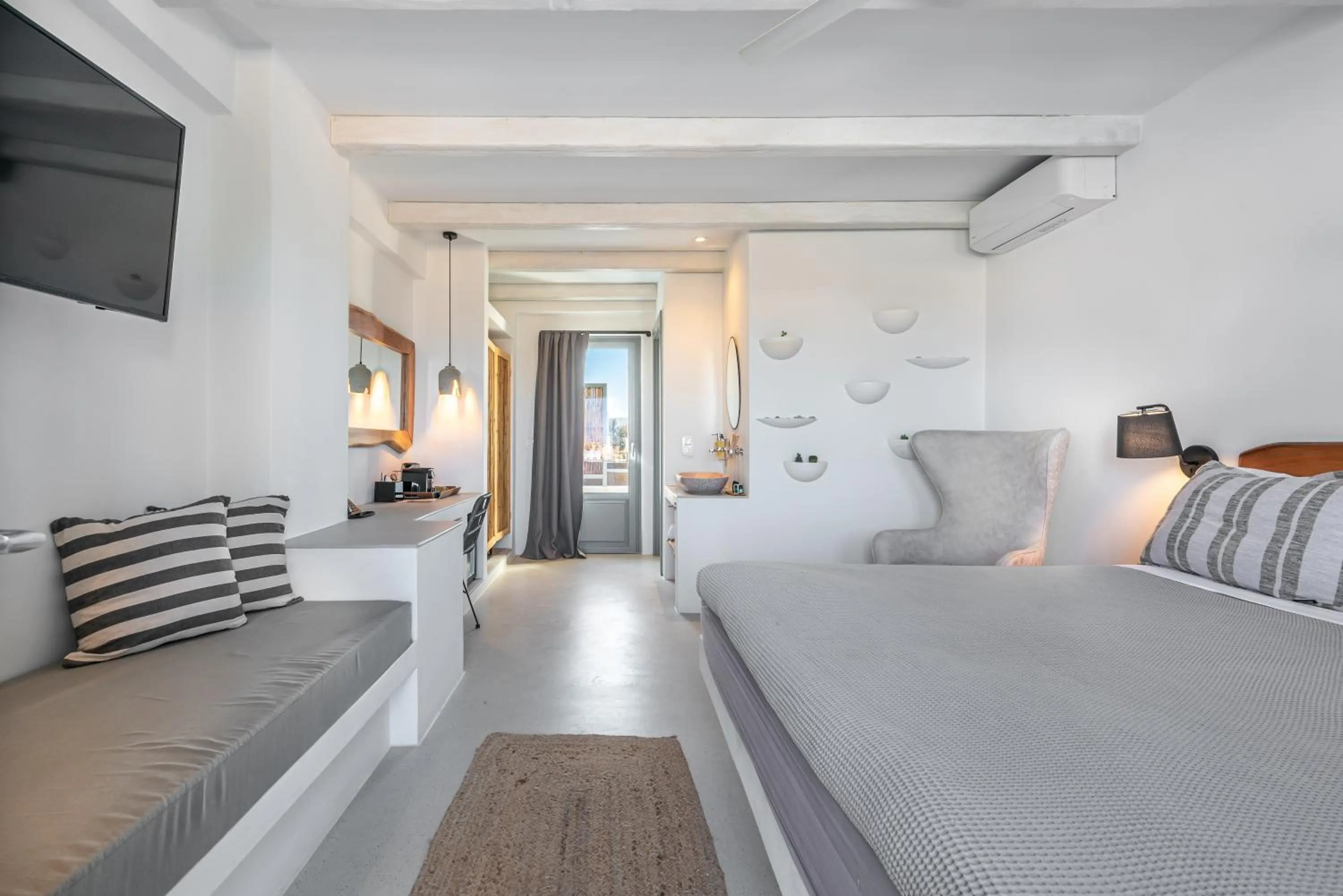 Bedroom, Bed in Paros Cape Suites