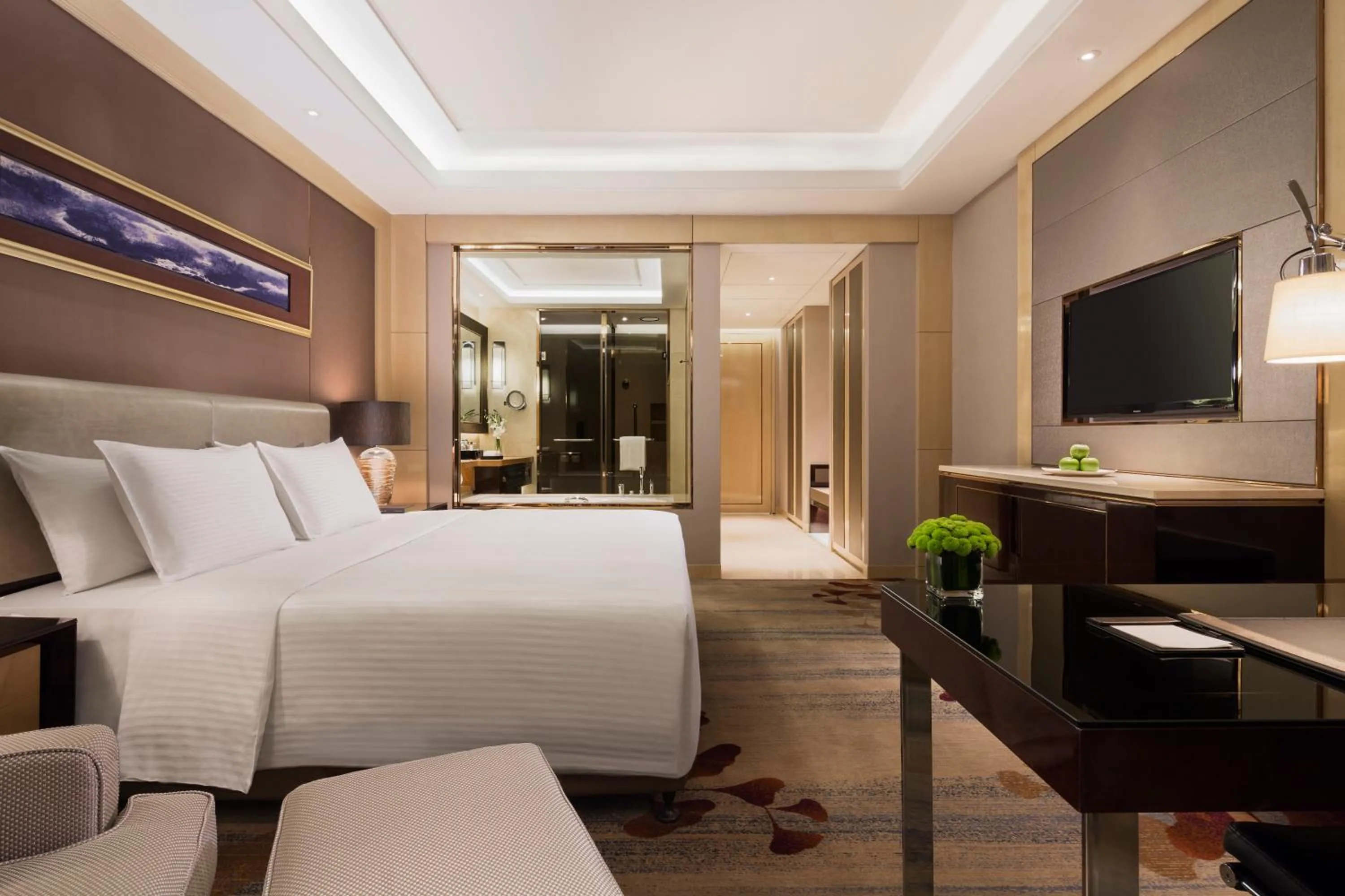 Bedroom, Bed in Wanda Realm Dandong