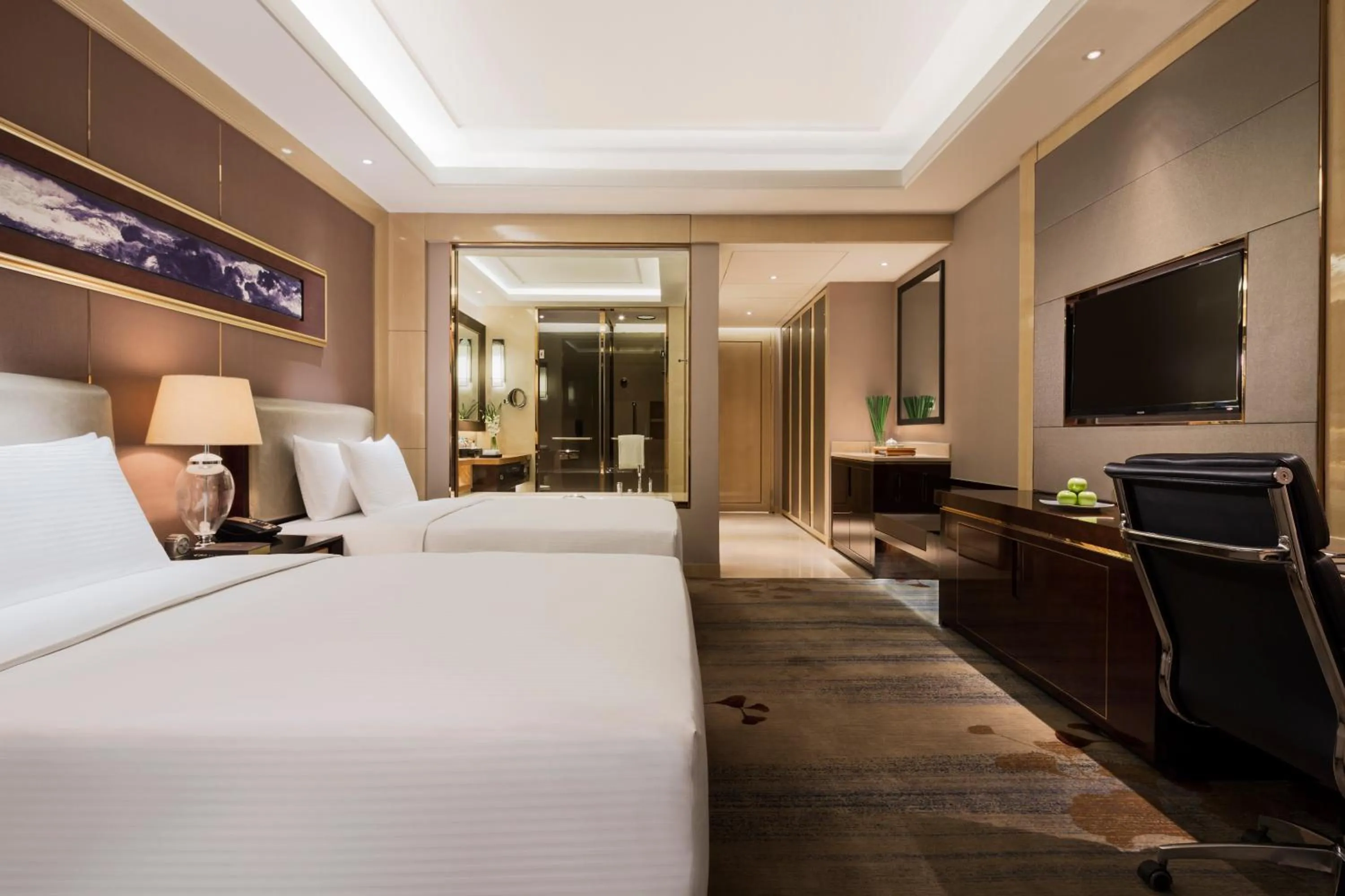 Bedroom, Bed in Wanda Realm Dandong