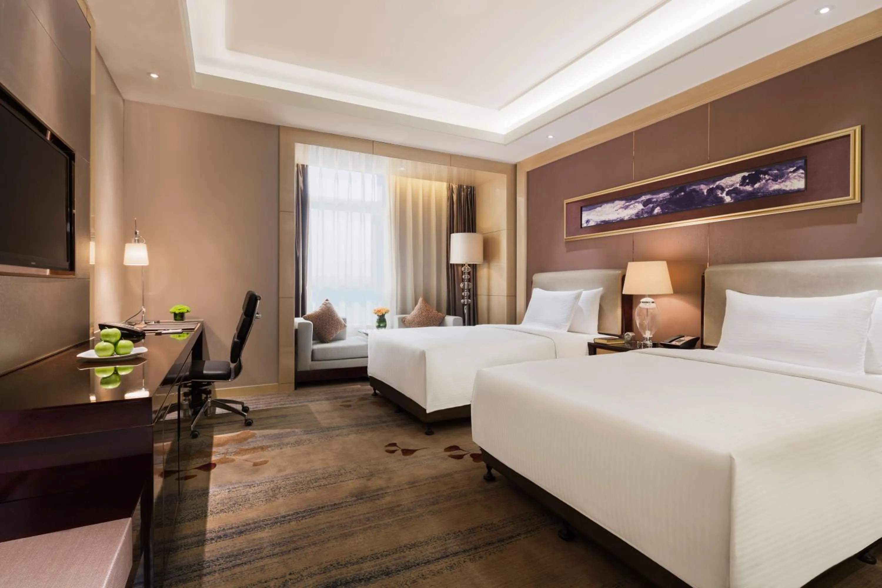 Bedroom, Bed in Wanda Realm Dandong