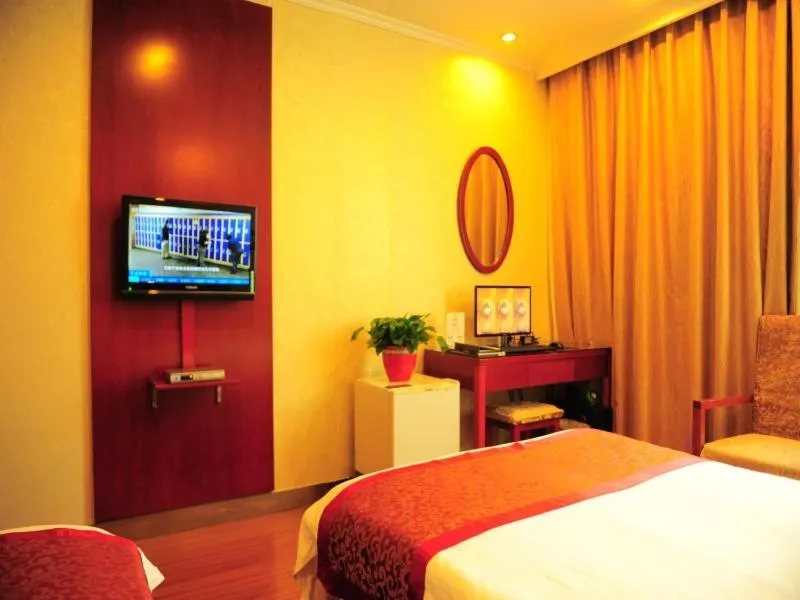 Bed in GreenTree Inn Jining Wenshang Baoxiang Temple Express Hotel