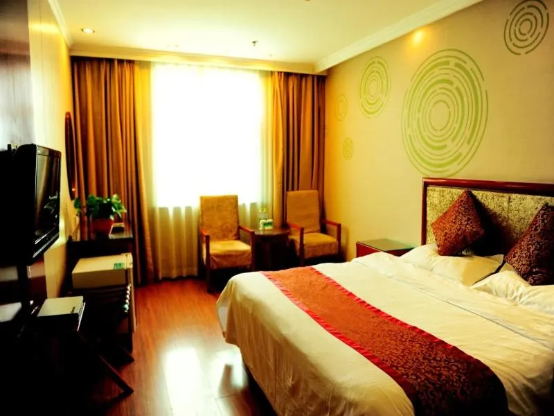 Bed in GreenTree Inn Jining Wenshang Baoxiang Temple Express Hotel