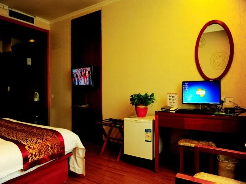 Bed in GreenTree Inn Jining Wenshang Baoxiang Temple Express Hotel