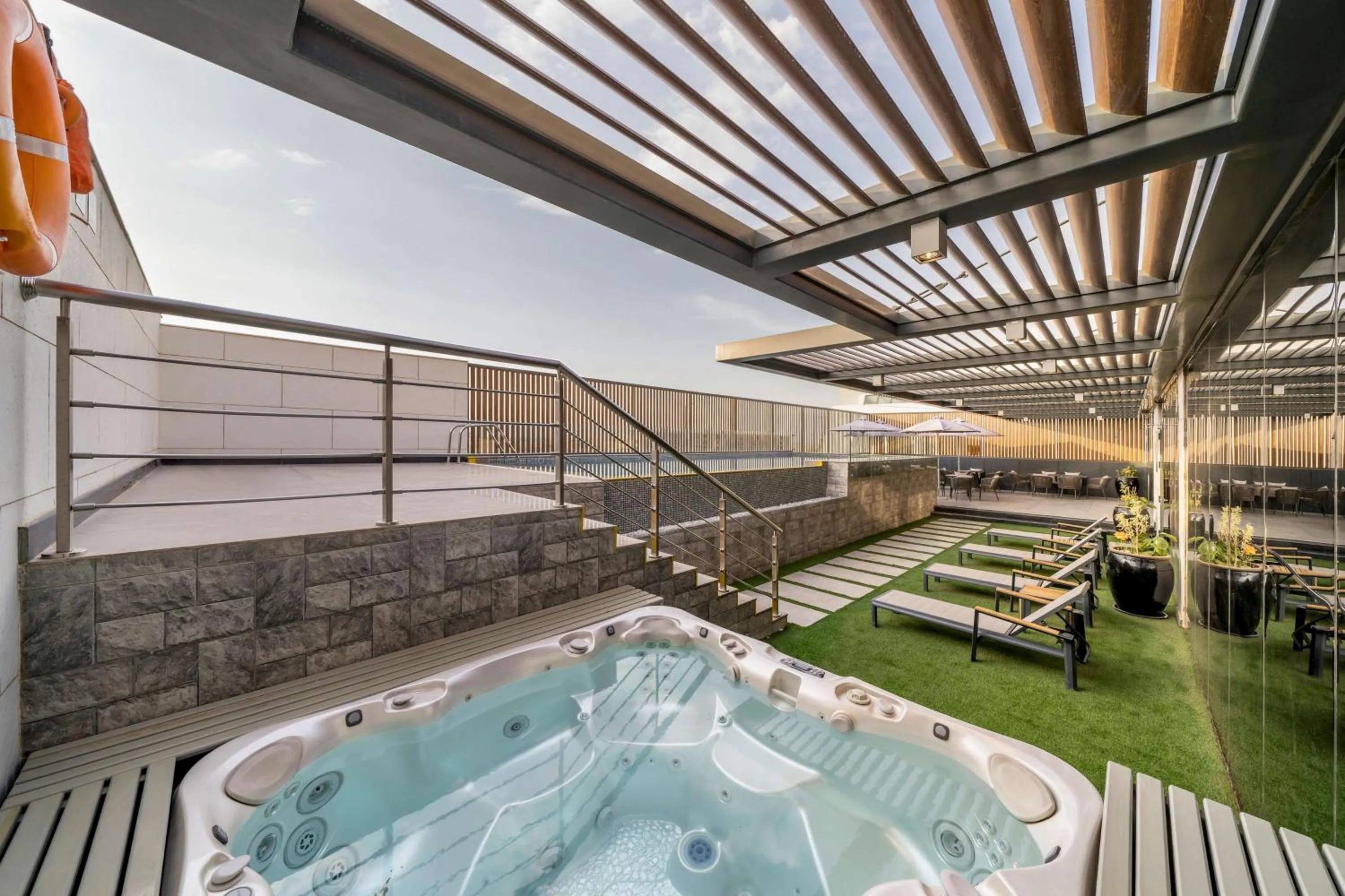 Pool view in Radisson Blu Hotel Riyadh Qurtuba