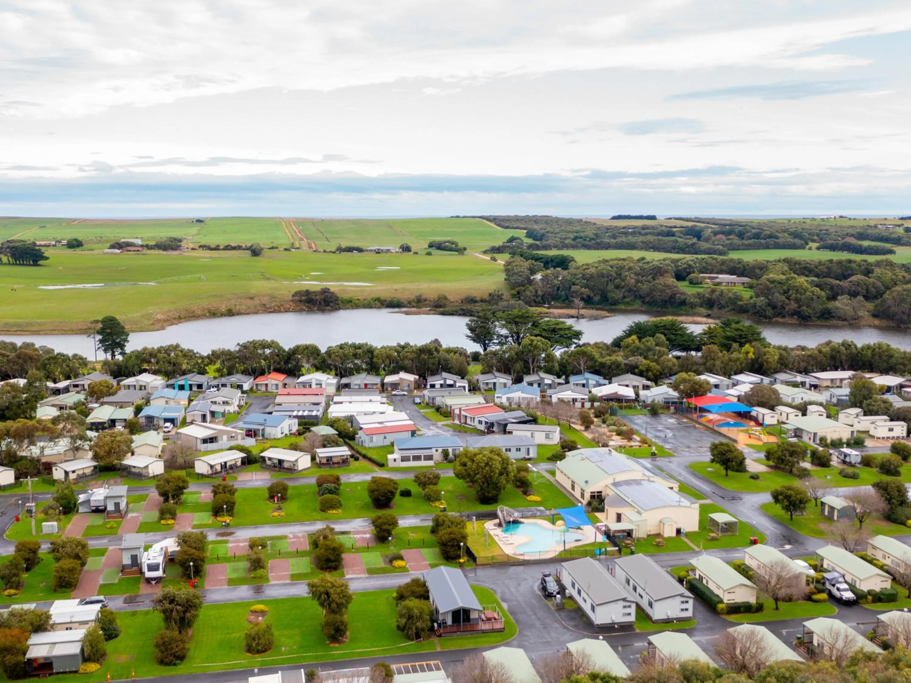 Bird's eye view in NRMA Warrnambool Riverside Holiday Park