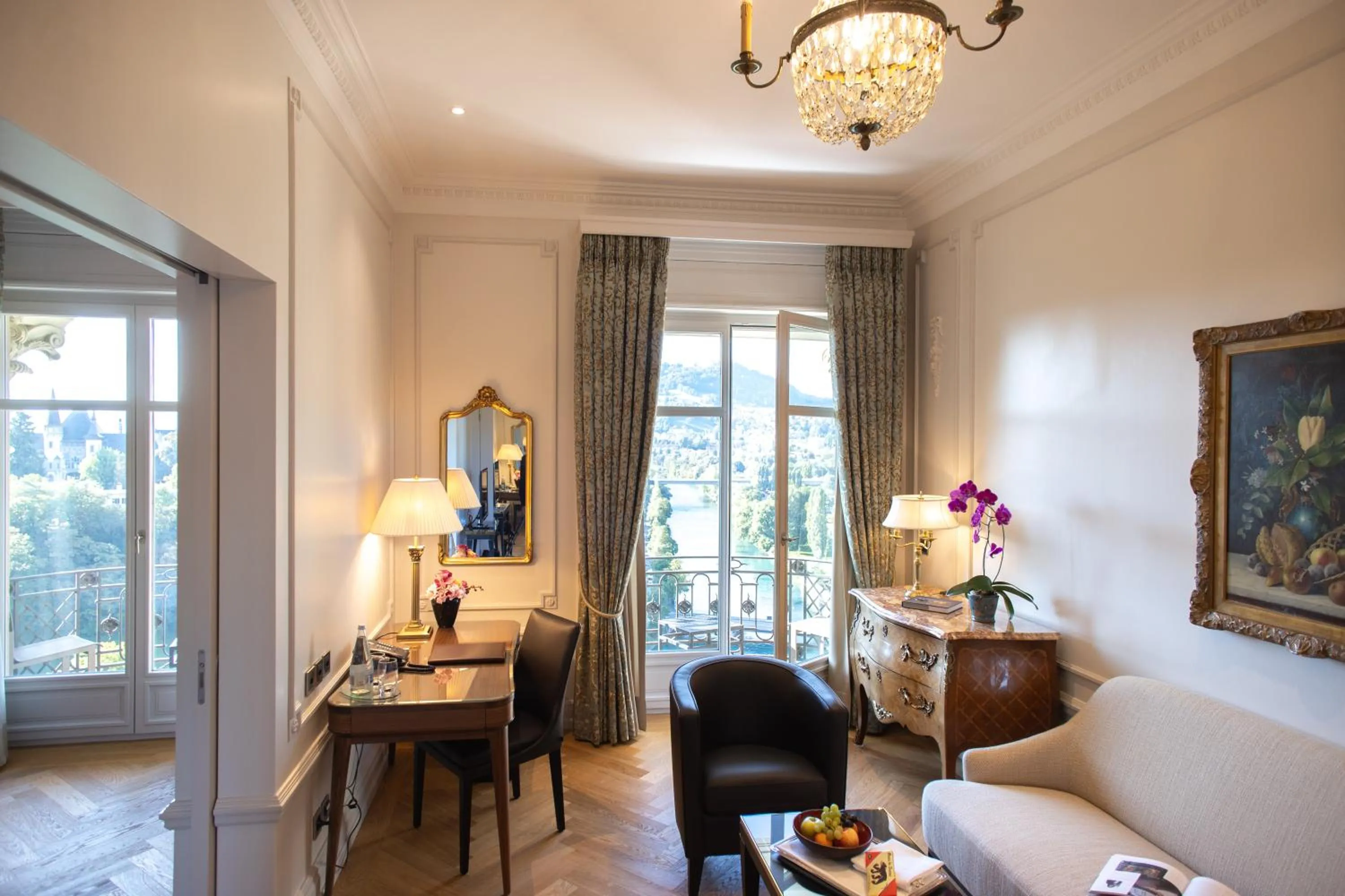 Living room in Hotel Bellevue Palace Bern