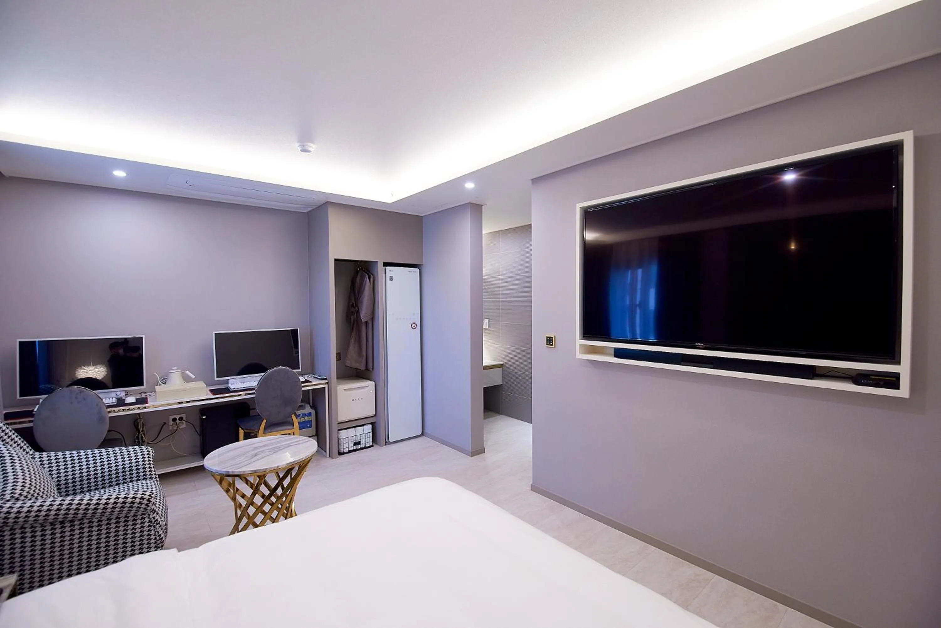 Bed in 사직 덴바스타 시그니처 호텔