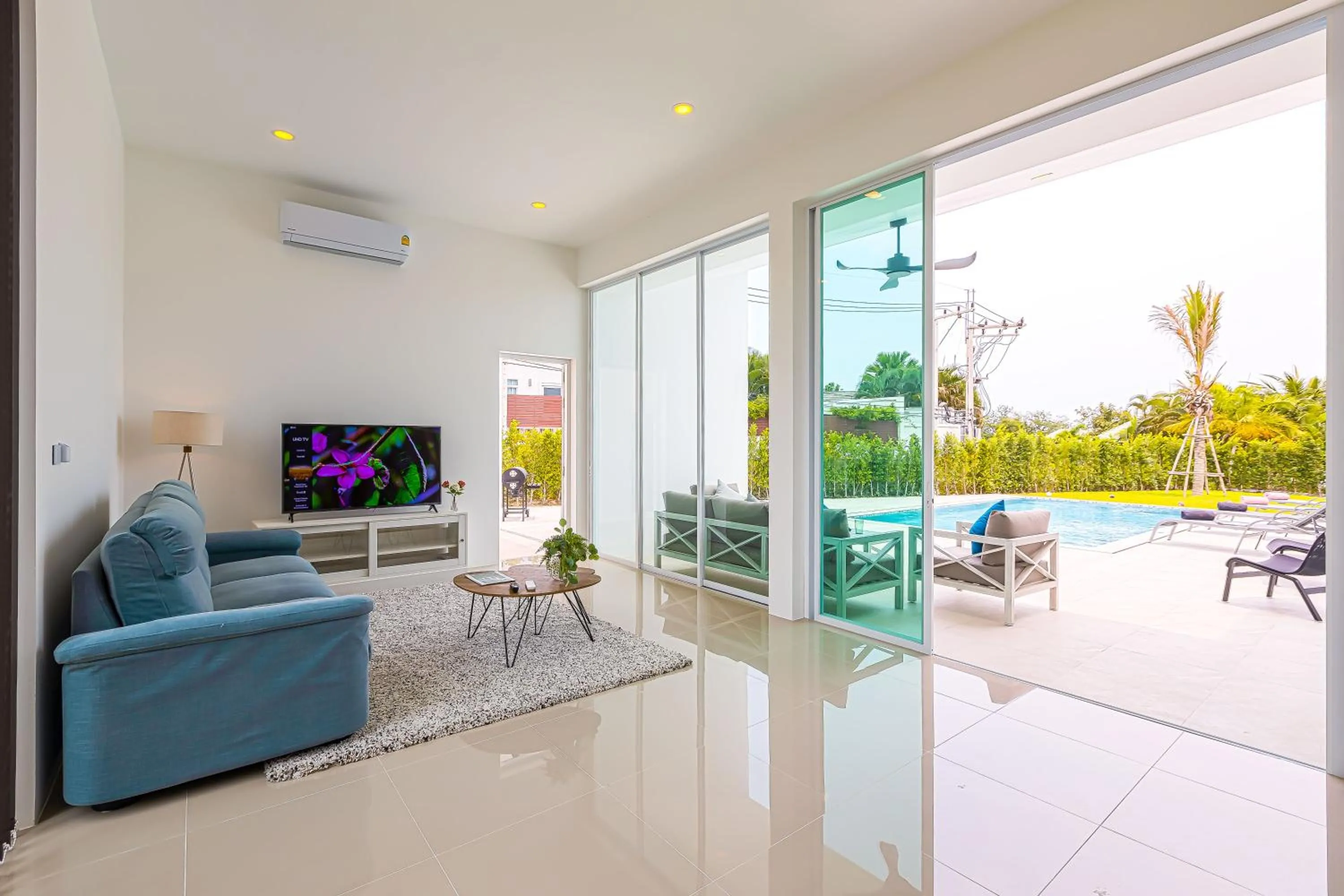 Living room in Modern 3 Bedroom Private Pool Villa KH-A1