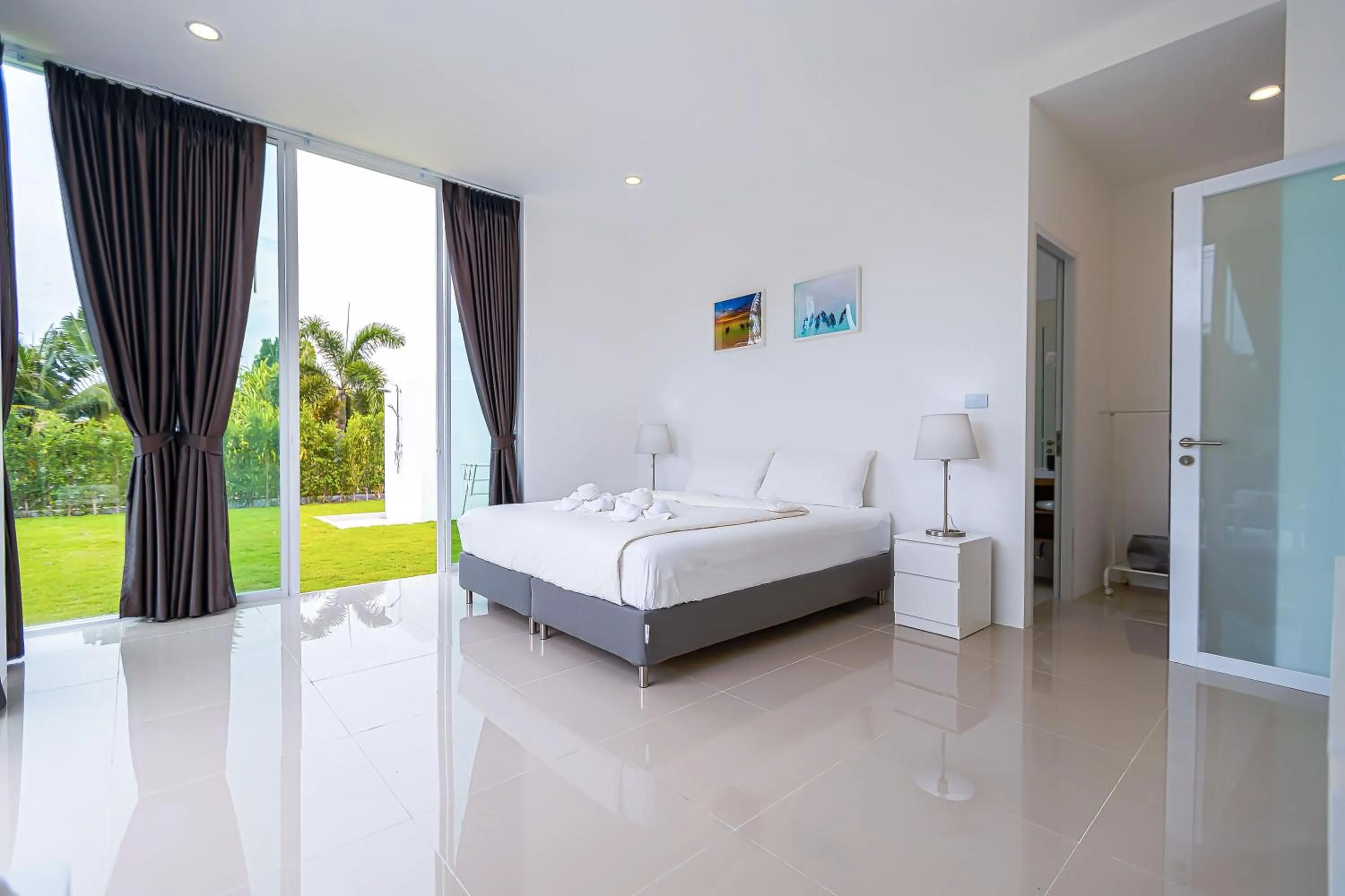 Bedroom, Bed in Modern 3 Bedroom Private Pool Villa KH-A1