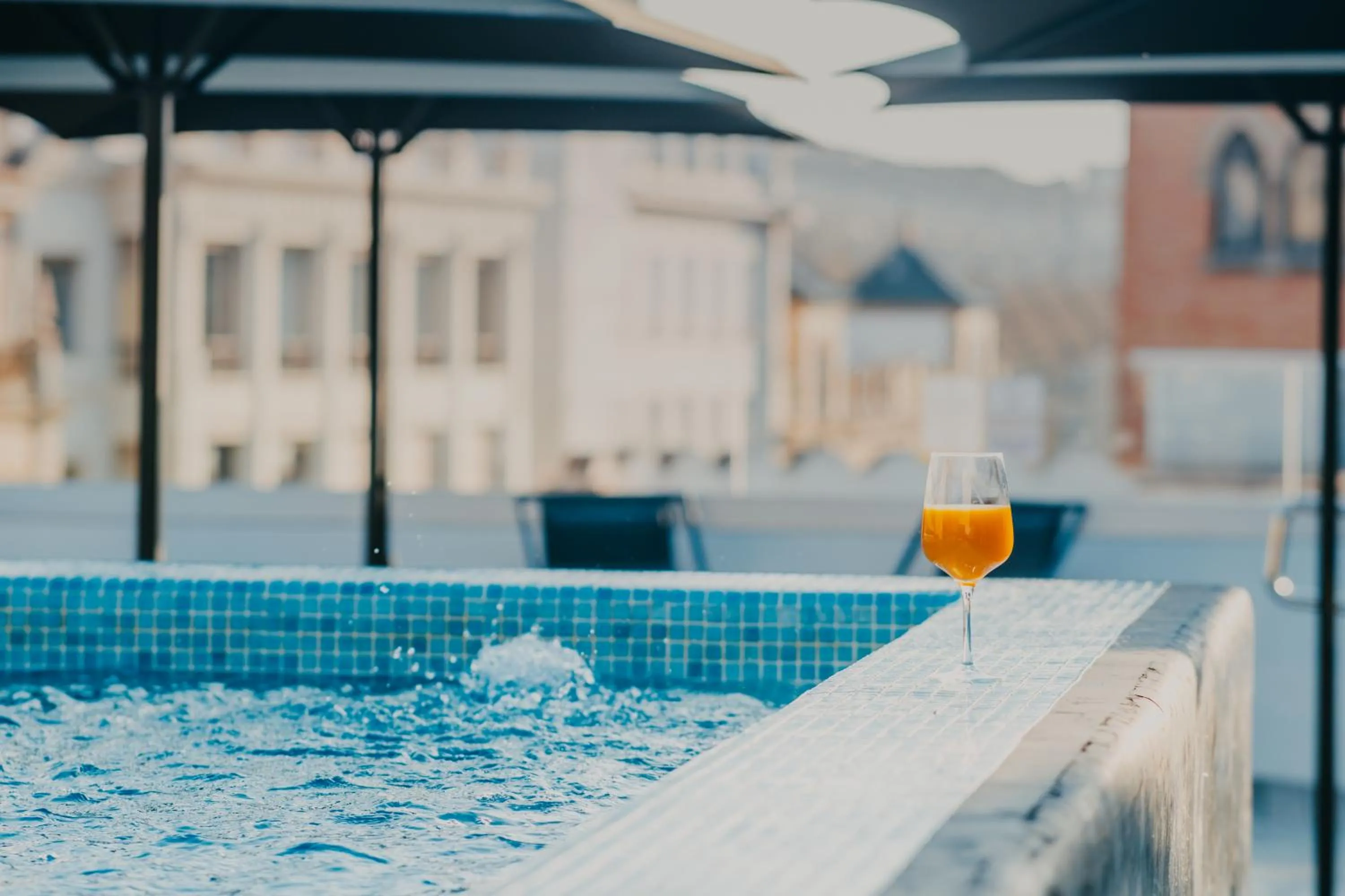 Pool view in Aquitania Home Suites