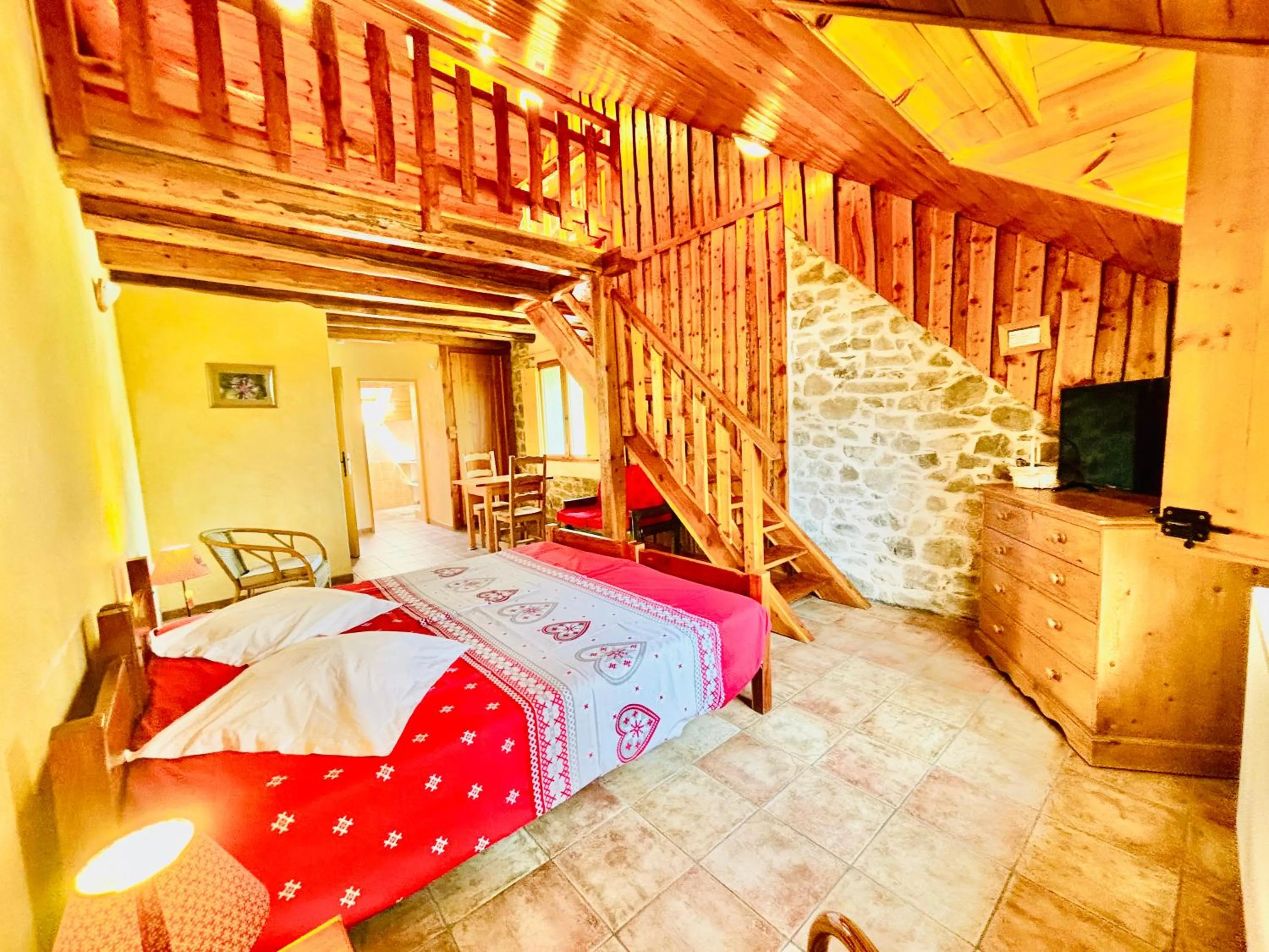 Bed in Chambres d'hôtes l'Abondance