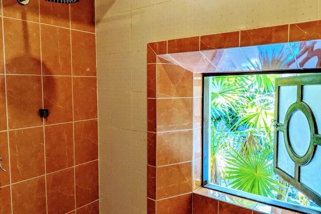 Shower in Steps to Ocean Huge Beach Villa Private Pool in Exclusive Fase 1 Playacar