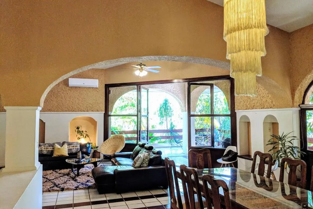 Dining area in Steps to Ocean Huge Beach Villa Private Pool in Exclusive Fase 1 Playacar