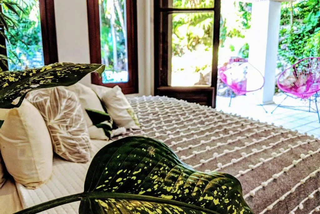 Bed in Steps to Ocean Huge Beach Villa Private Pool in Exclusive Fase 1 Playacar