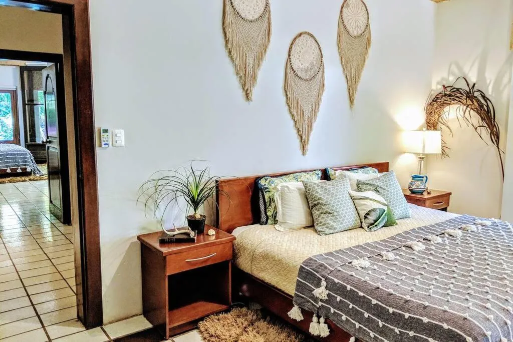 Bed in Steps to Ocean Huge Beach Villa Private Pool in Exclusive Fase 1 Playacar