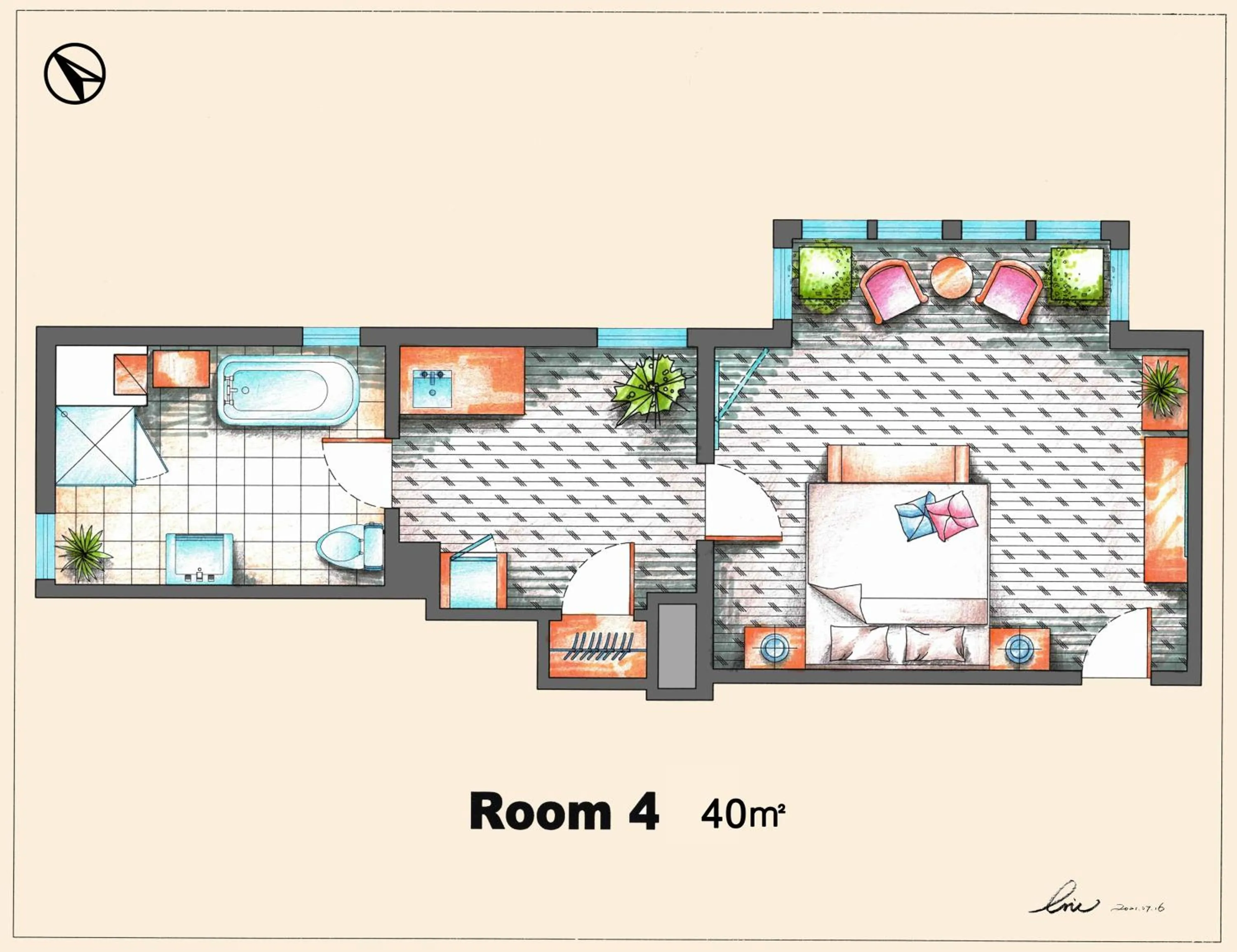 Floor plan in No 1 Grafton Inn