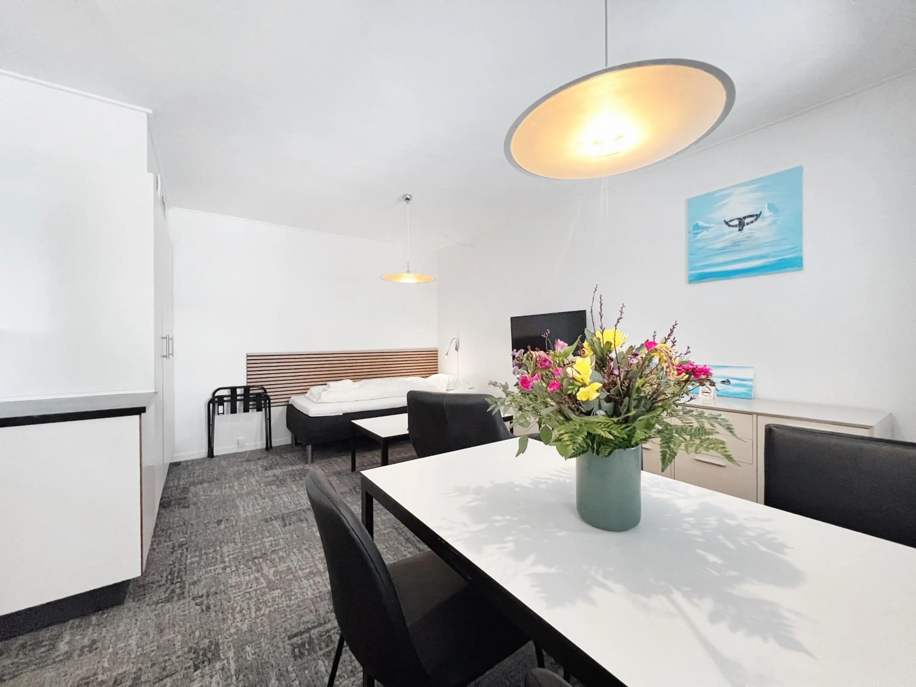 Living room, Bed in Hotel Nordbo