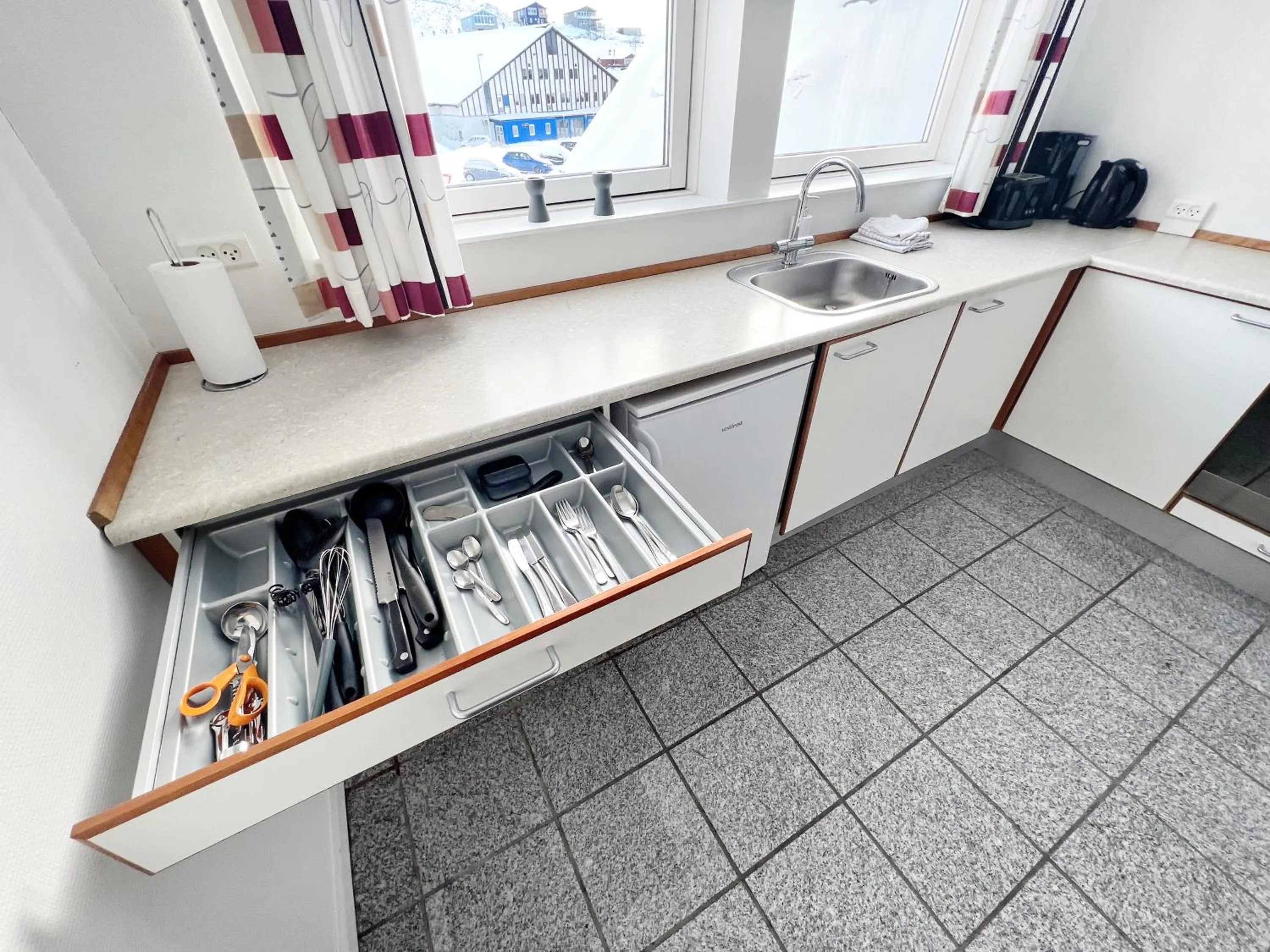 Kitchen or kitchenette in Hotel Nordbo