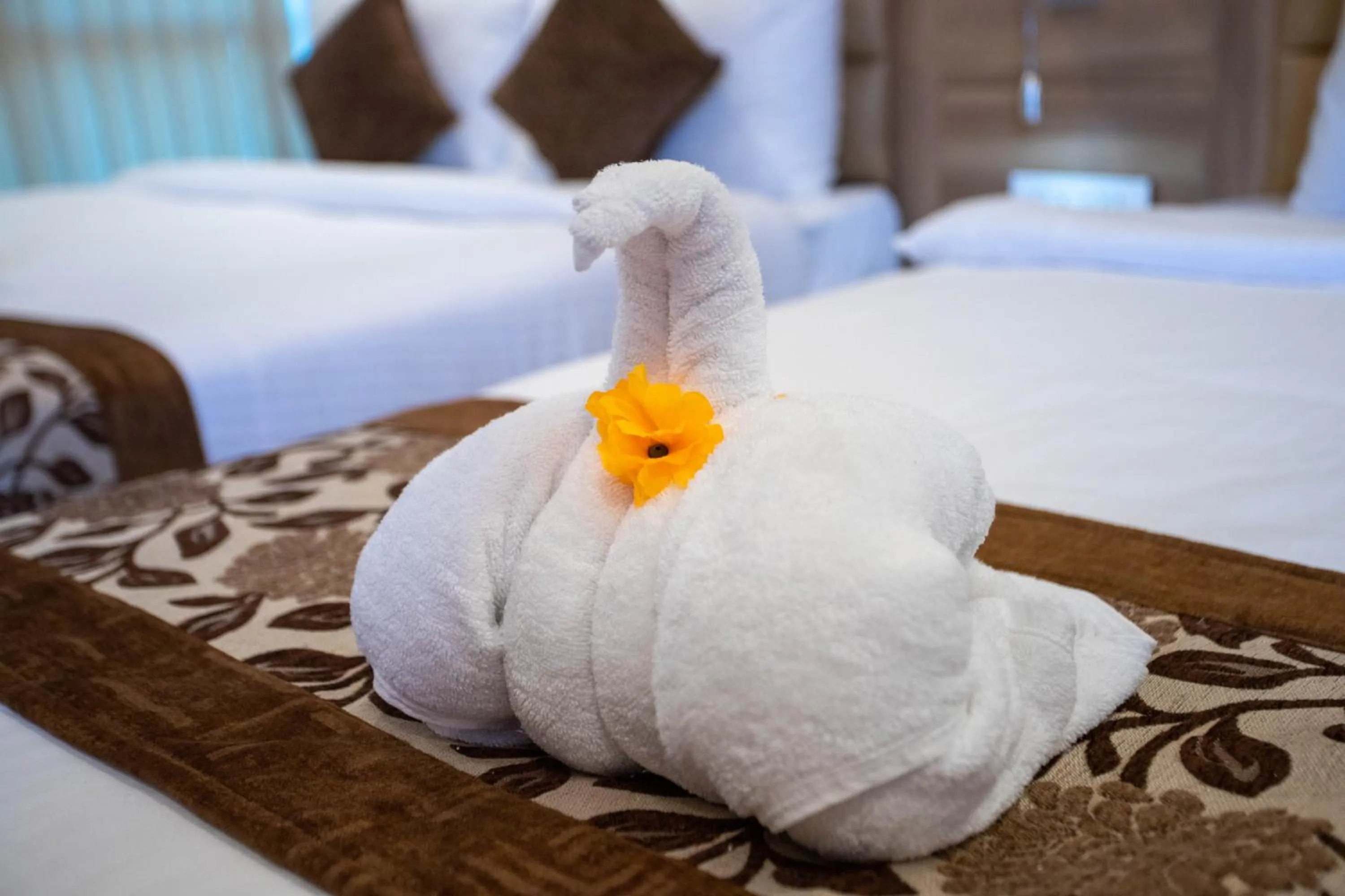 Bed in Hotel Mahadev Inn Pokhara