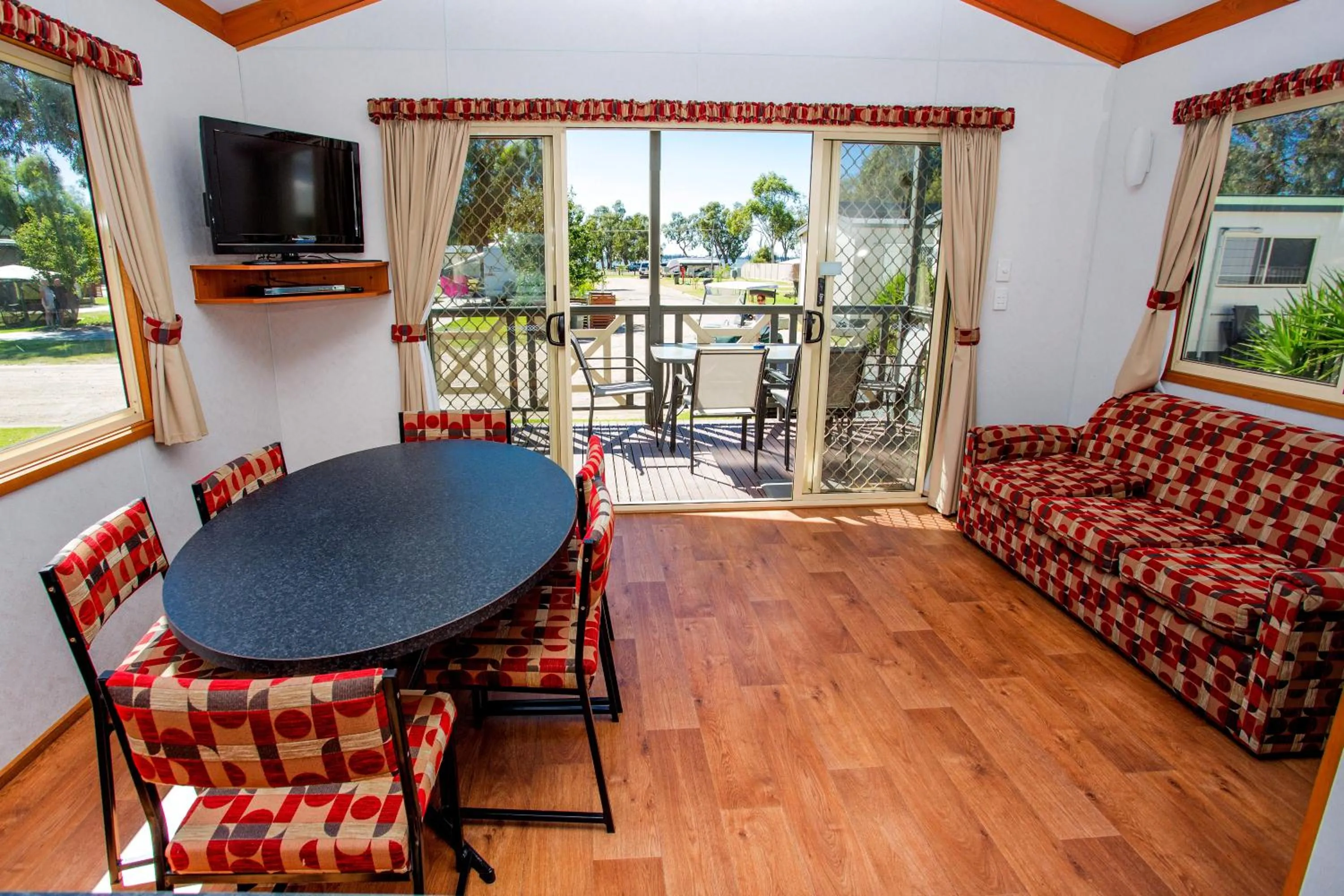 Living room in NRMA Yarrawonga Mulwala Holiday Park