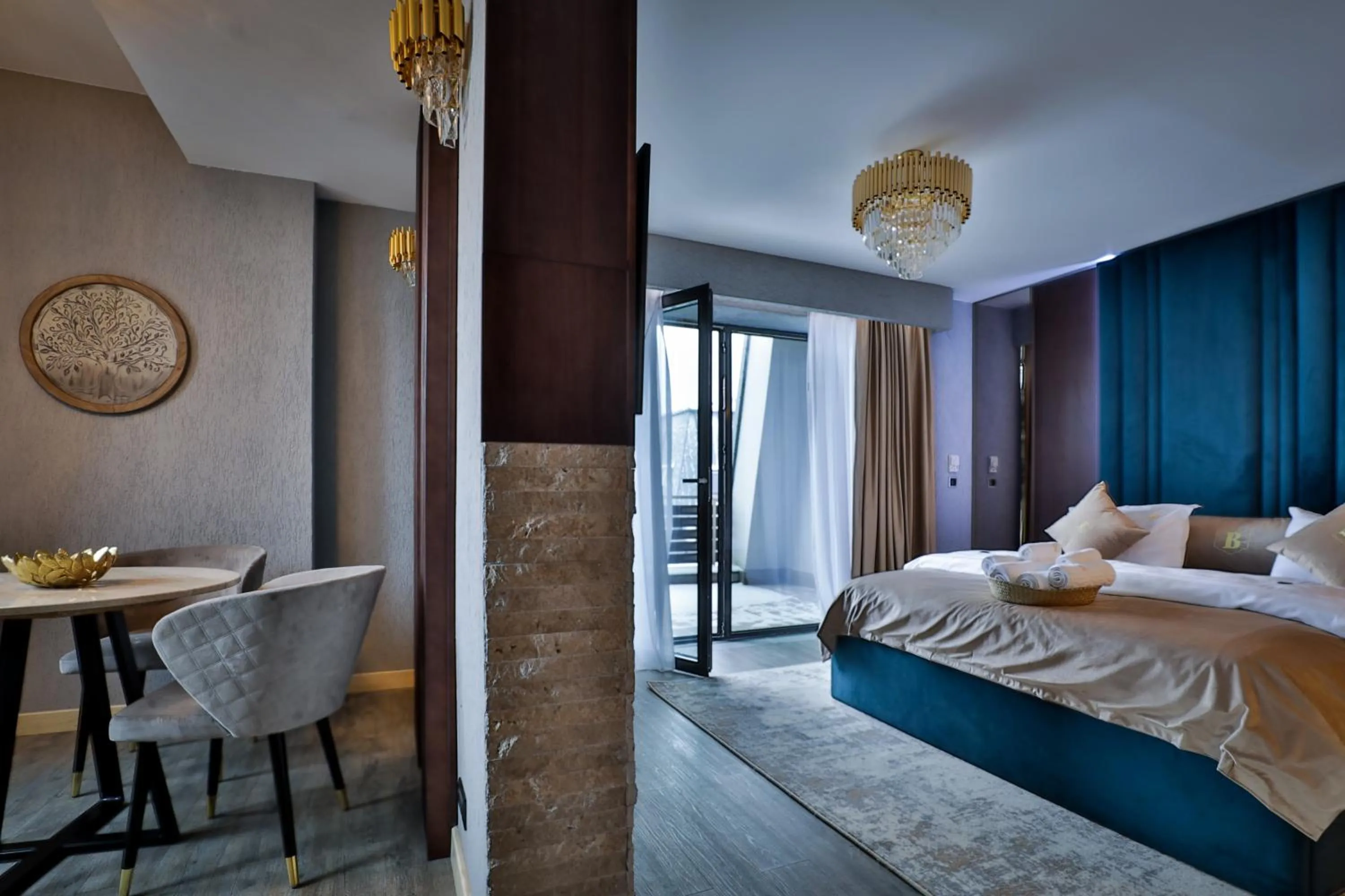 Bed in Elexus Apartments Poiana Brasov