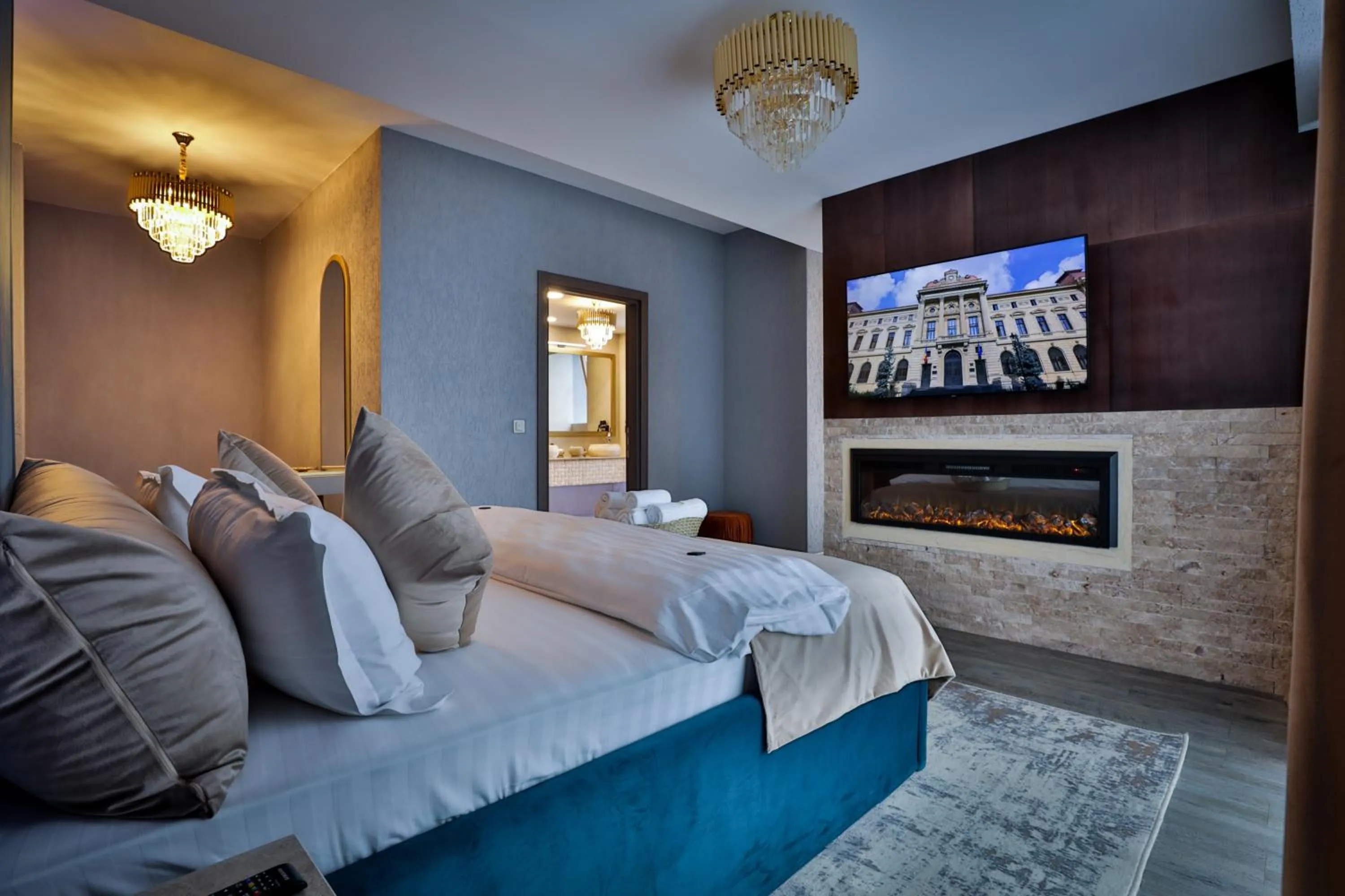 Bed in Elexus Apartments Poiana Brasov