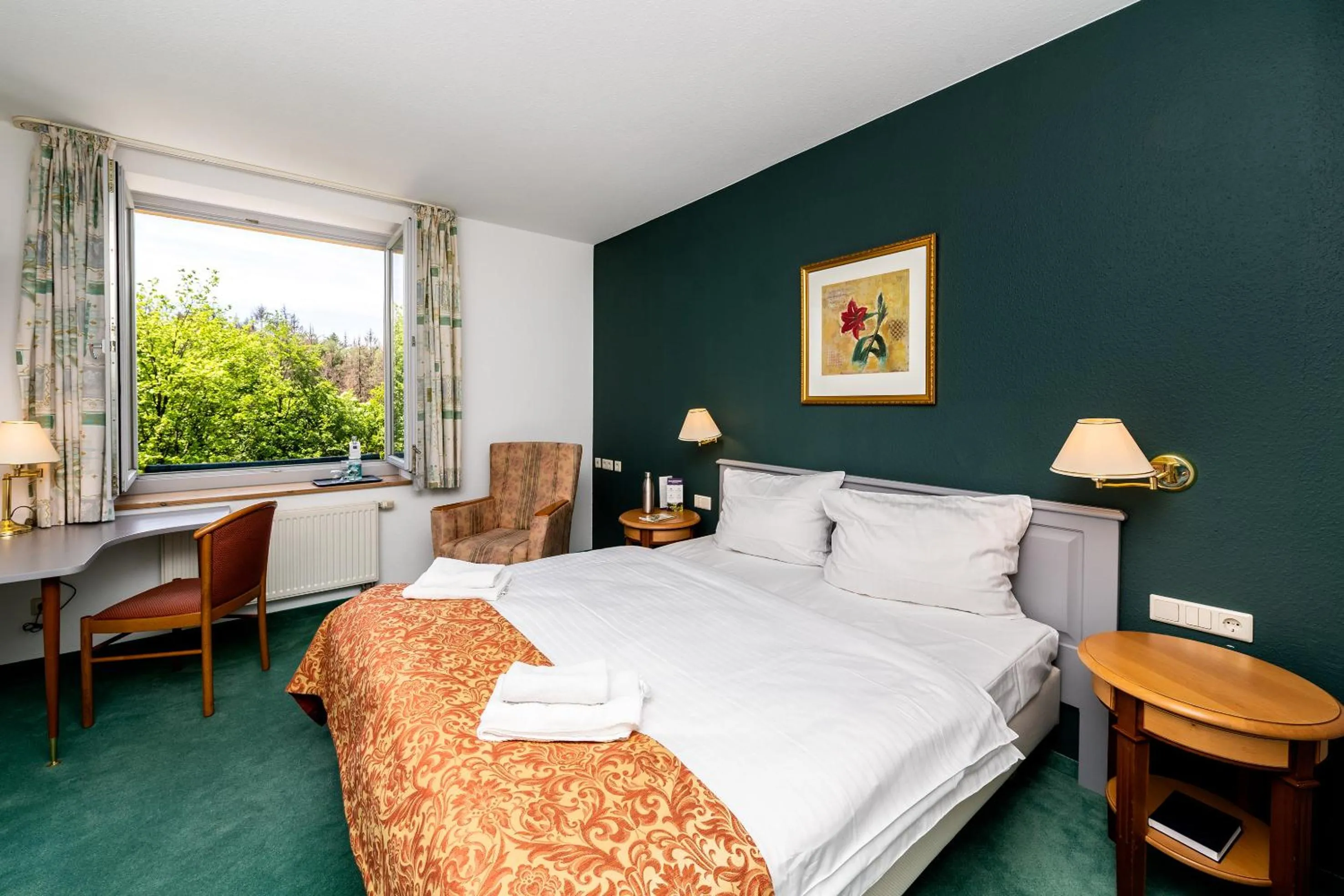 Photo of the whole room, Bed in Parkhotel Hohnstein by STEIGER Hotels