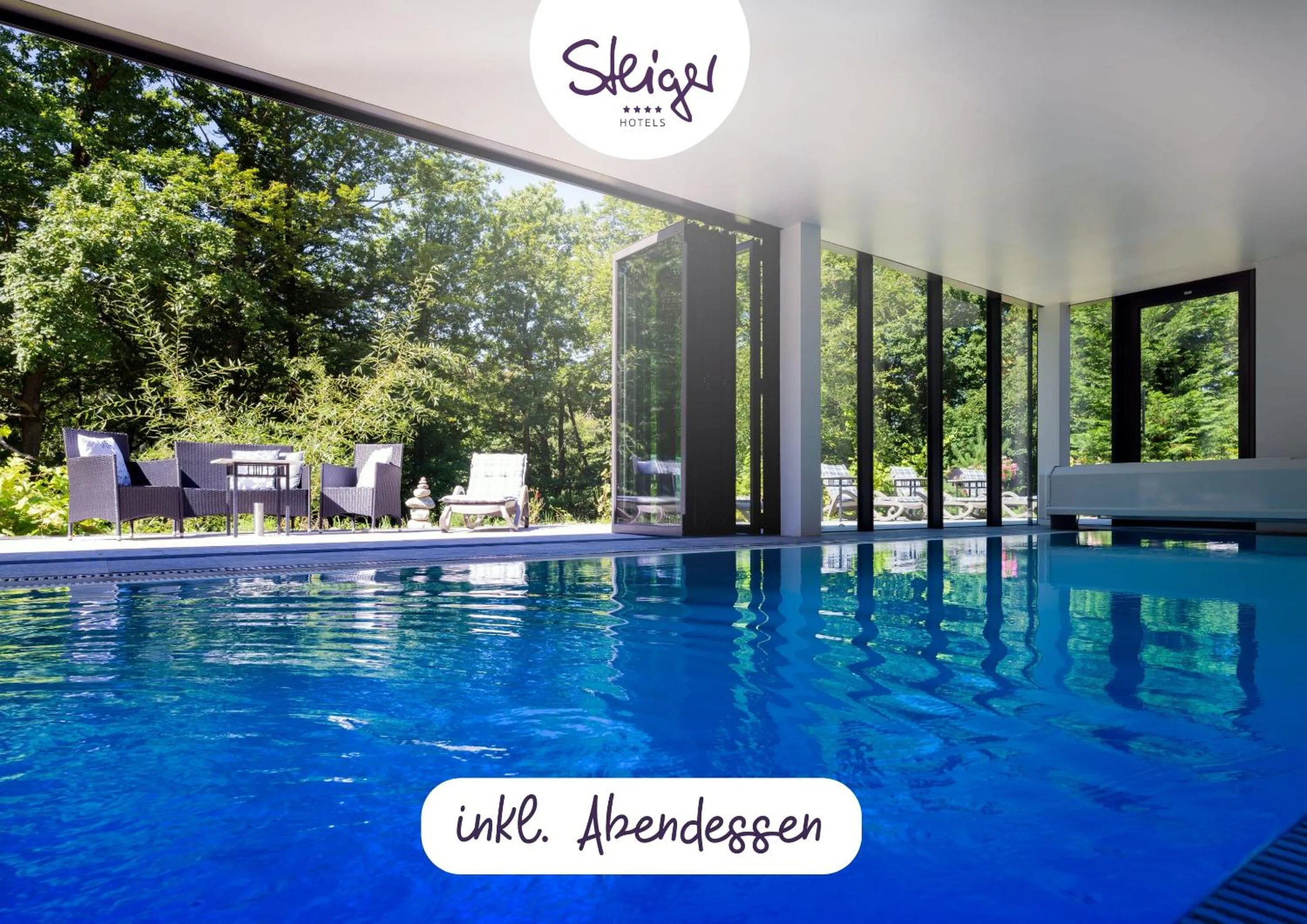 Swimming pool in Parkhotel Hohnstein by STEIGER Hotels