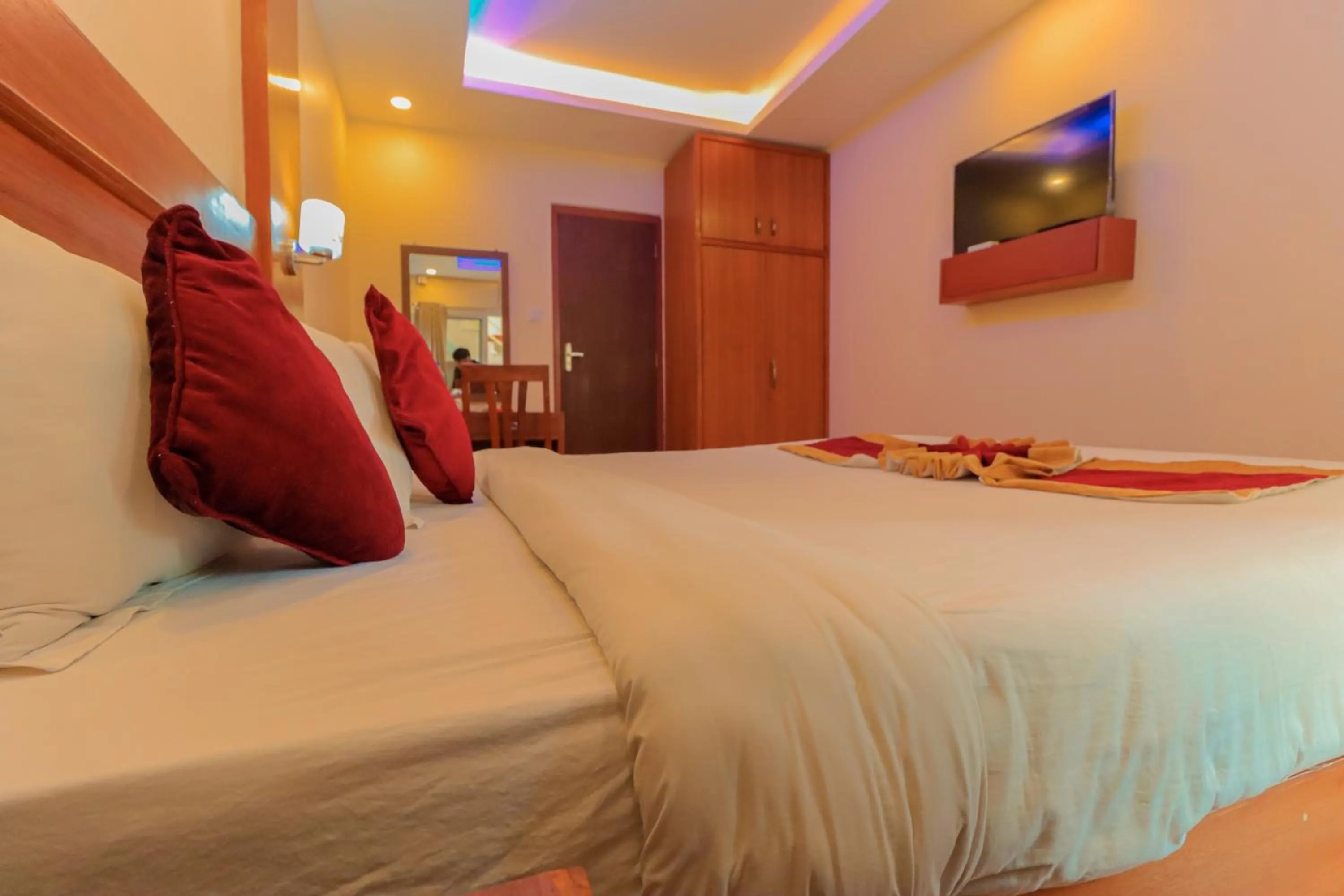 Bed in Everland Kathmandu Hotel