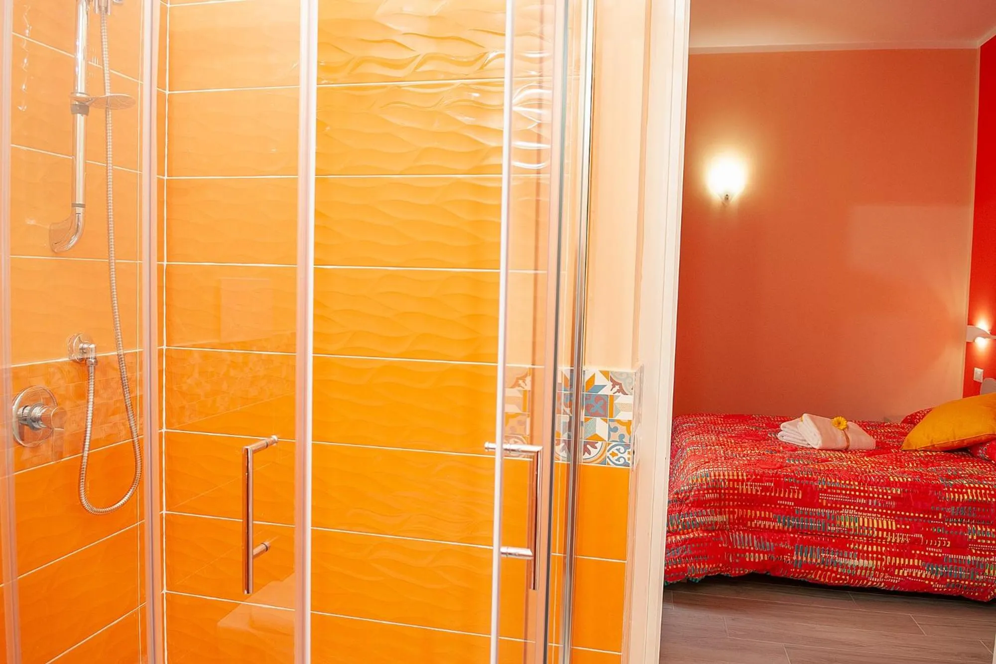 Bathroom, Bed in B&B Rainbow